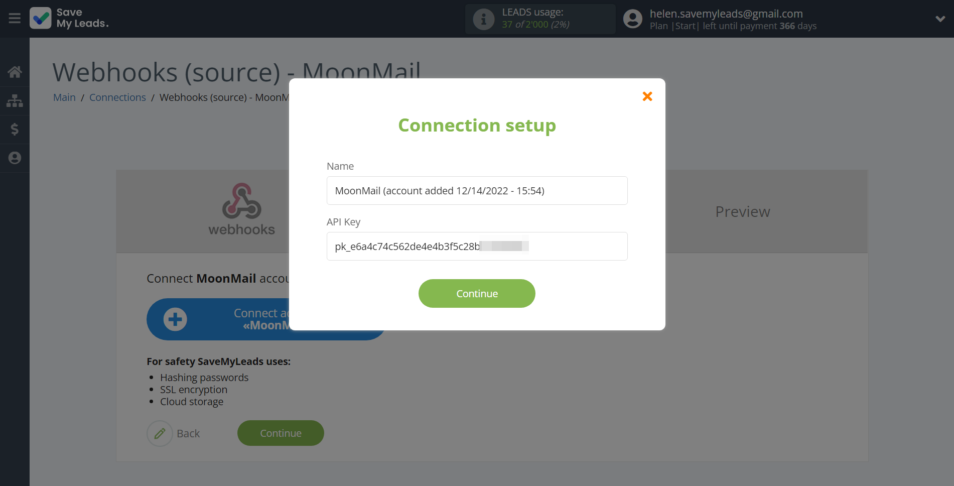 How to Connect Webhooks with MoonMail | Data Destination account connection How to Connect Webhooks with MoonMail | Data Destination account connection