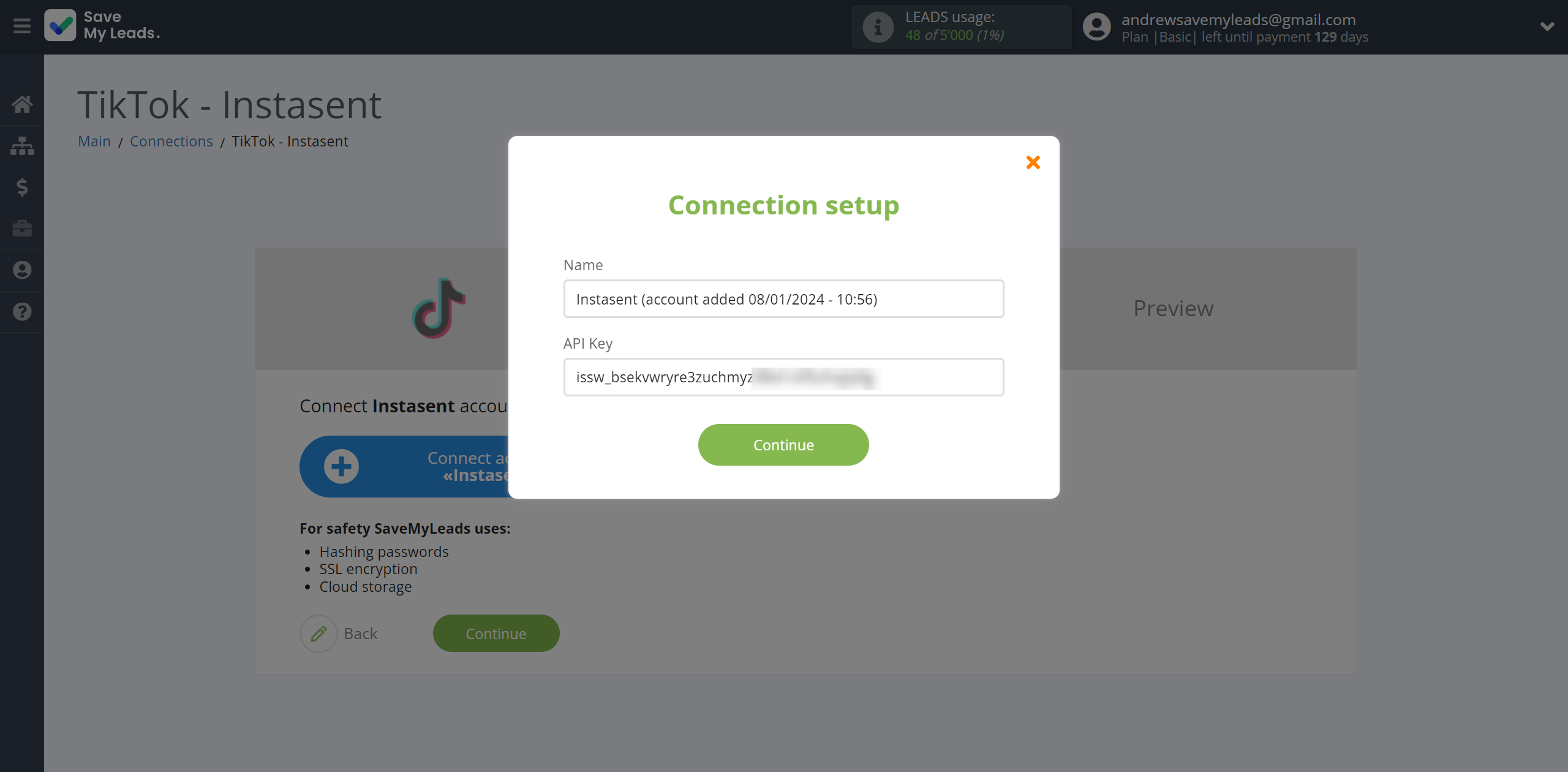 How to Connect TikTok with Instasent | Data Destination account connection How to Connect TikTok with Instasent | Data Destination account connection
