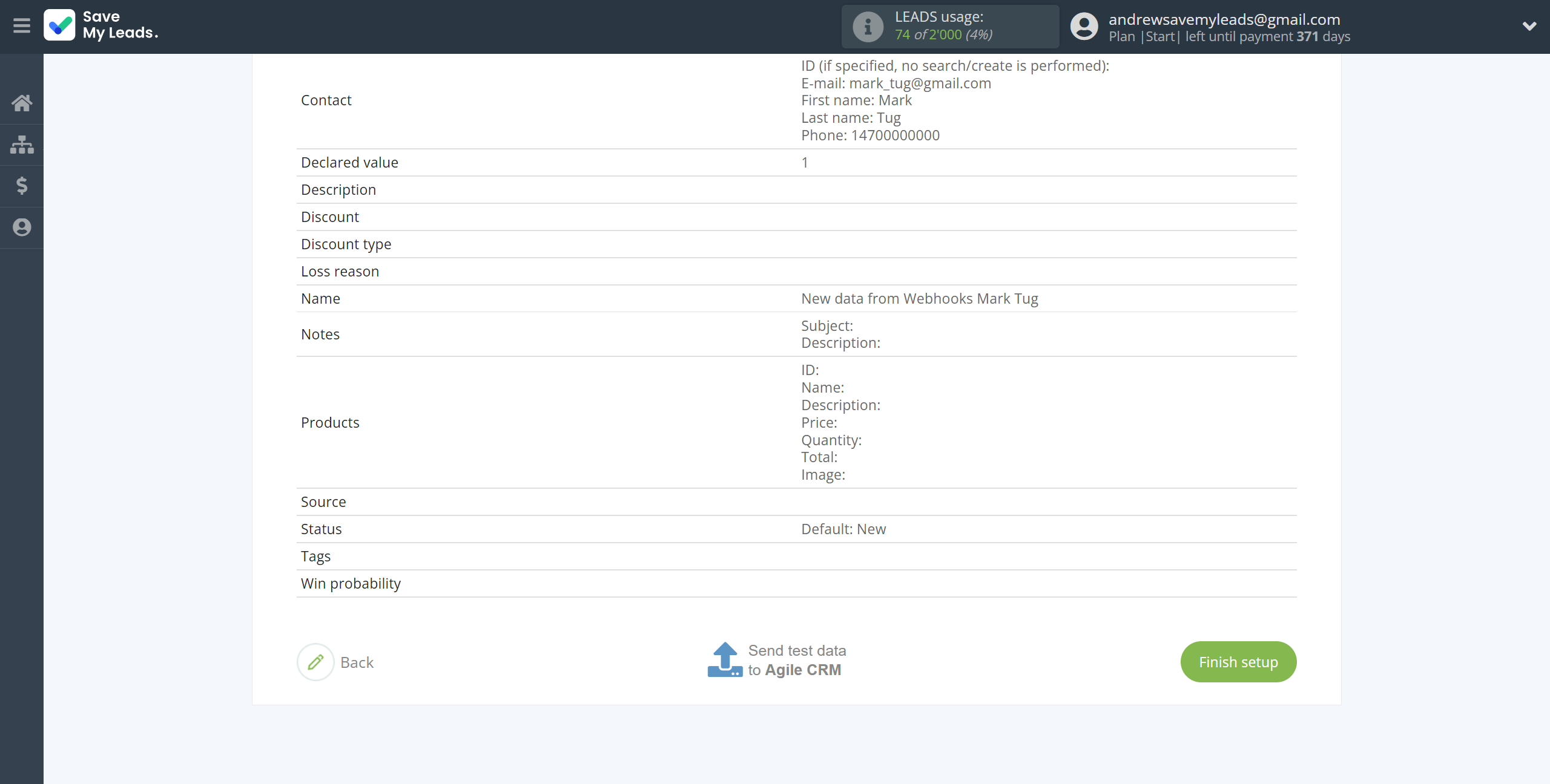 How to Connect Webhooks with AgileCRM Create Deal | Test data How to Connect Webhooks with AgileCRM Create Deal | Test data