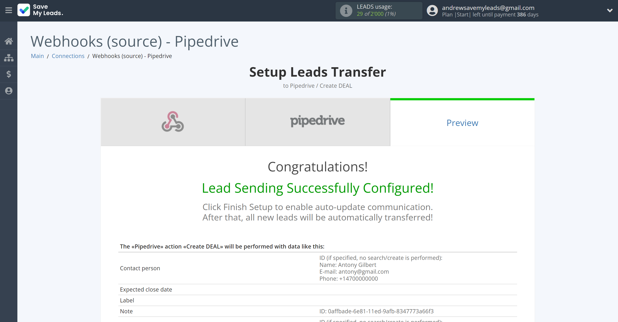 How to Connect Webhooks with Pipedrive Create Deal | Test data How to Connect Webhooks with Pipedrive Create Deal | Test data