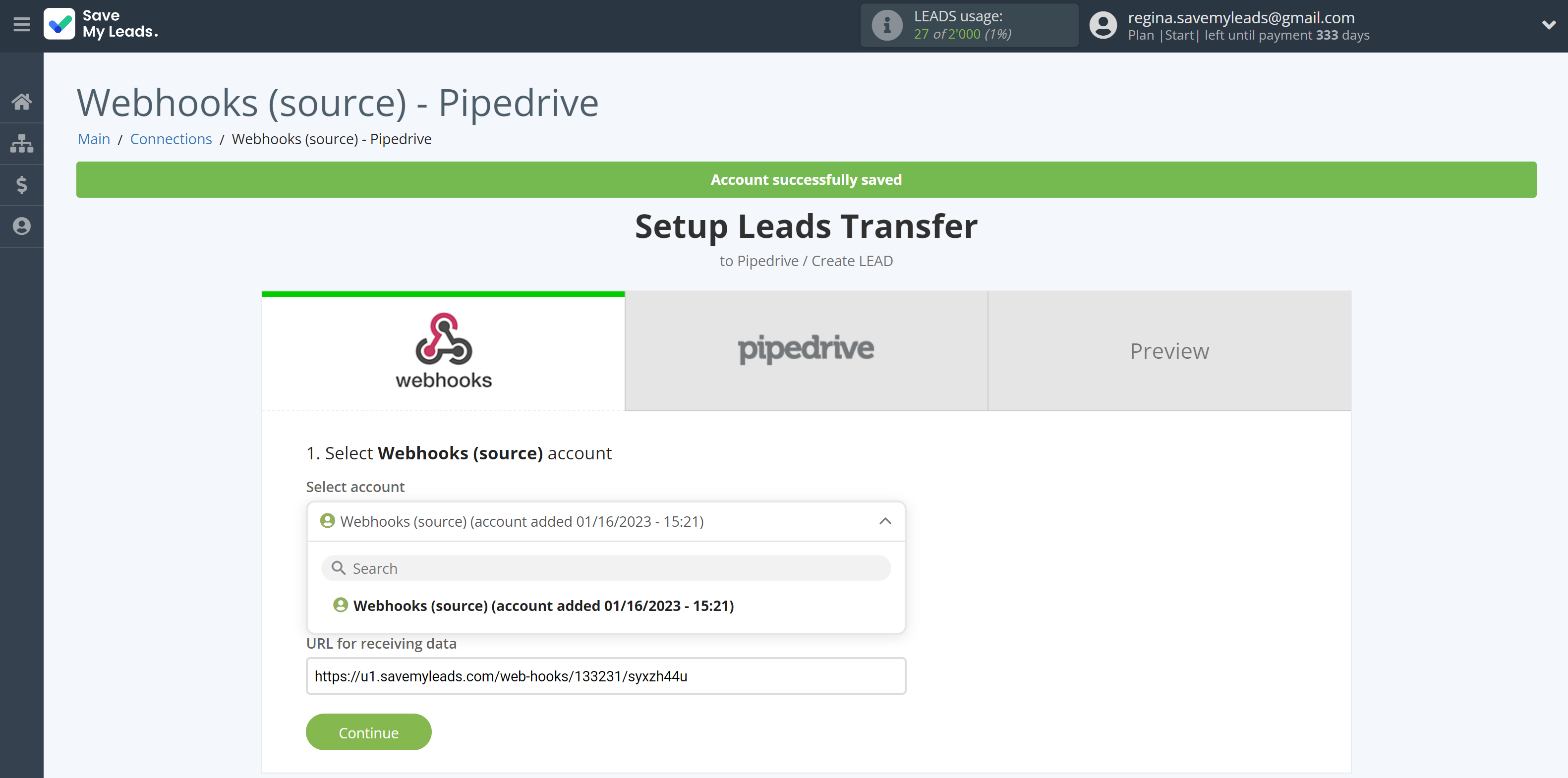 How to Connect Webhooks with Pipedrive Create Lead | Data Source account connection How to Connect Webhooks with Pipedrive Create Lead | Data Source account connection