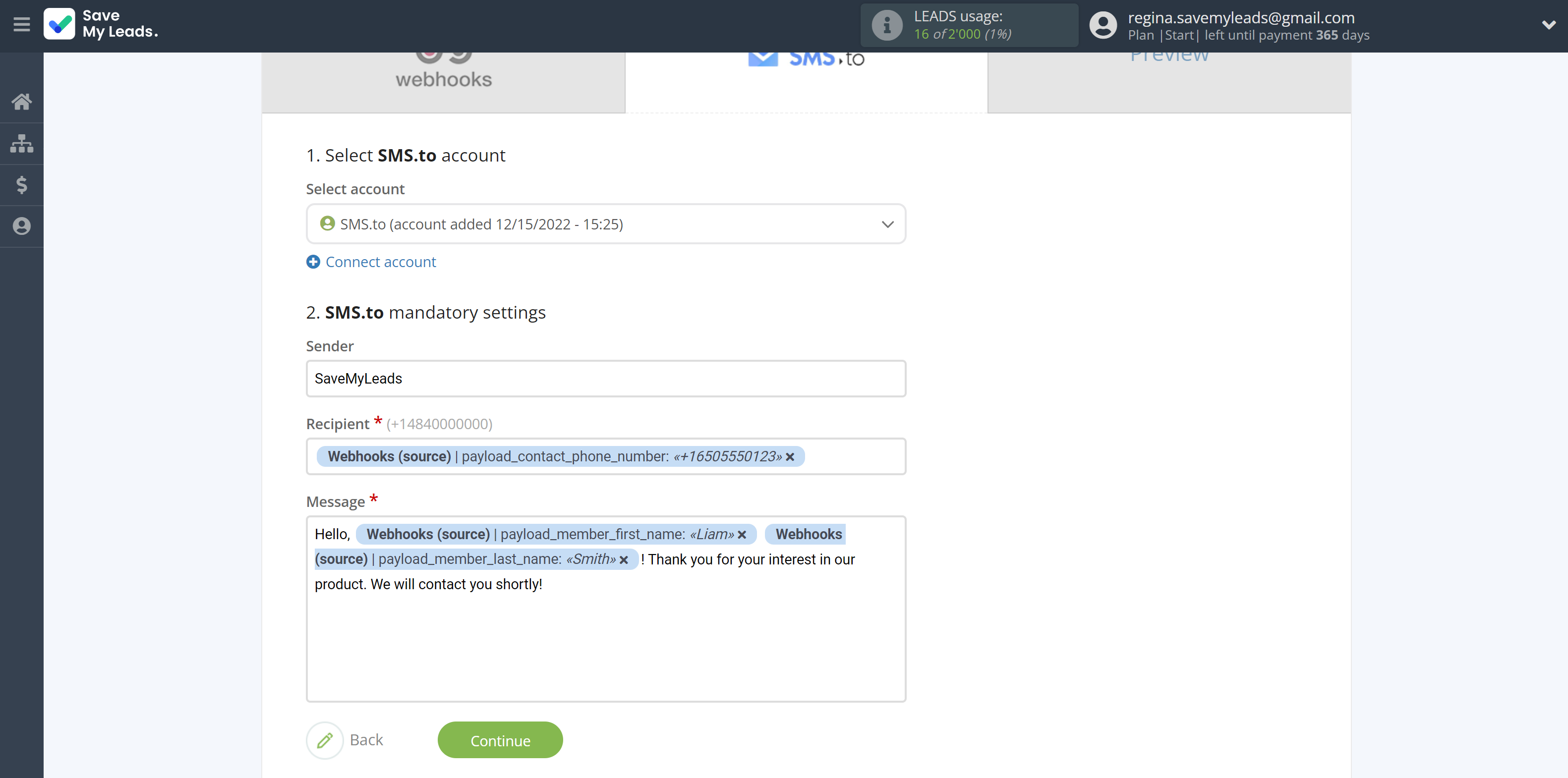 How to Connect Webhooks with SMS.to | Assigning fields How to Connect Webhooks with SMS.to | Assigning fields