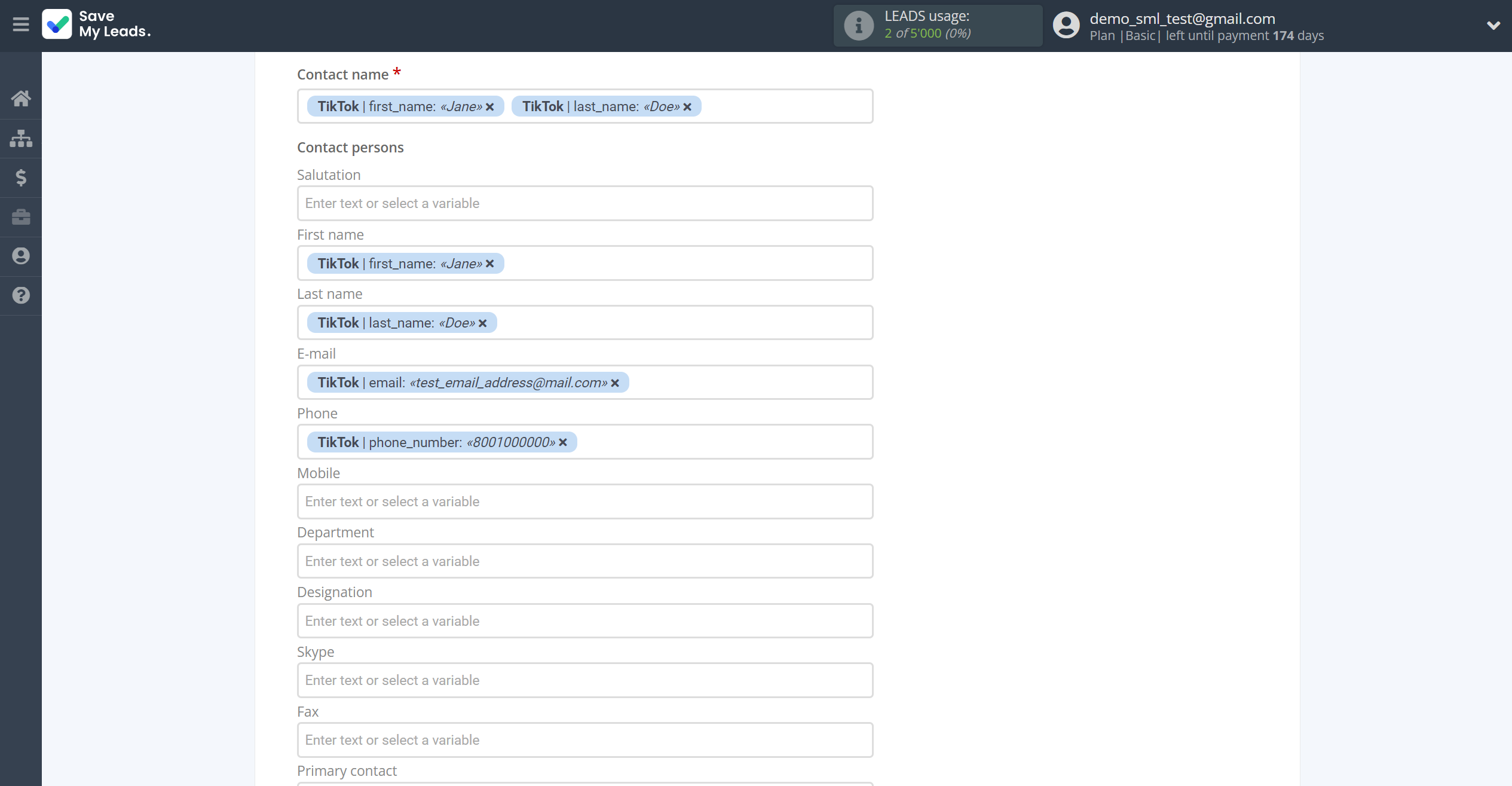 How to Connect TikTok with Zoho Inventory Create Contacts | Assigning fields How to Connect TikTok with Zoho Inventory Create Contacts | Assigning fields