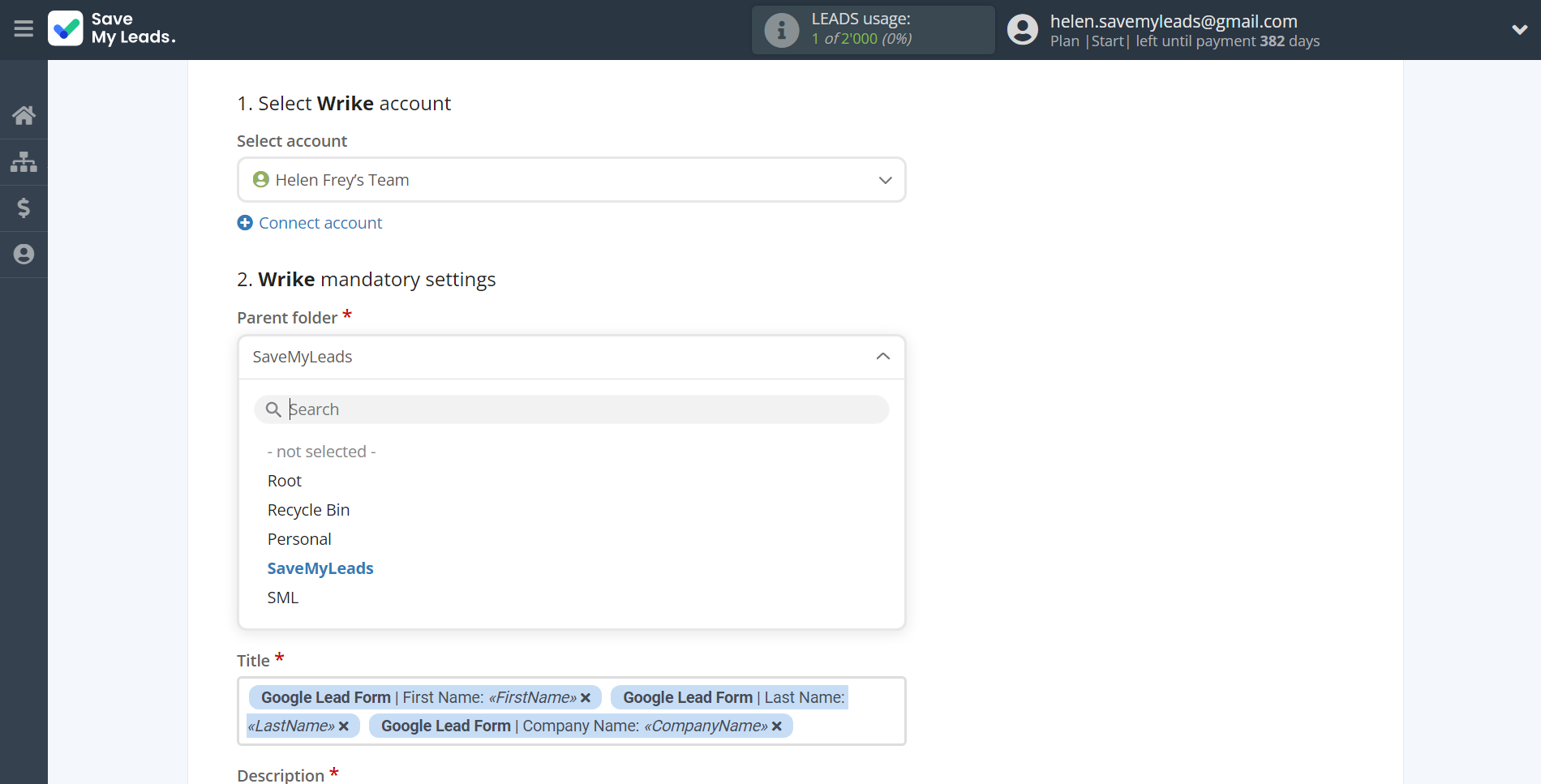 How to Connect Google Lead Form with Wrike | Assigning fields How to Connect Google Lead Form with Wrike | Assigning fields