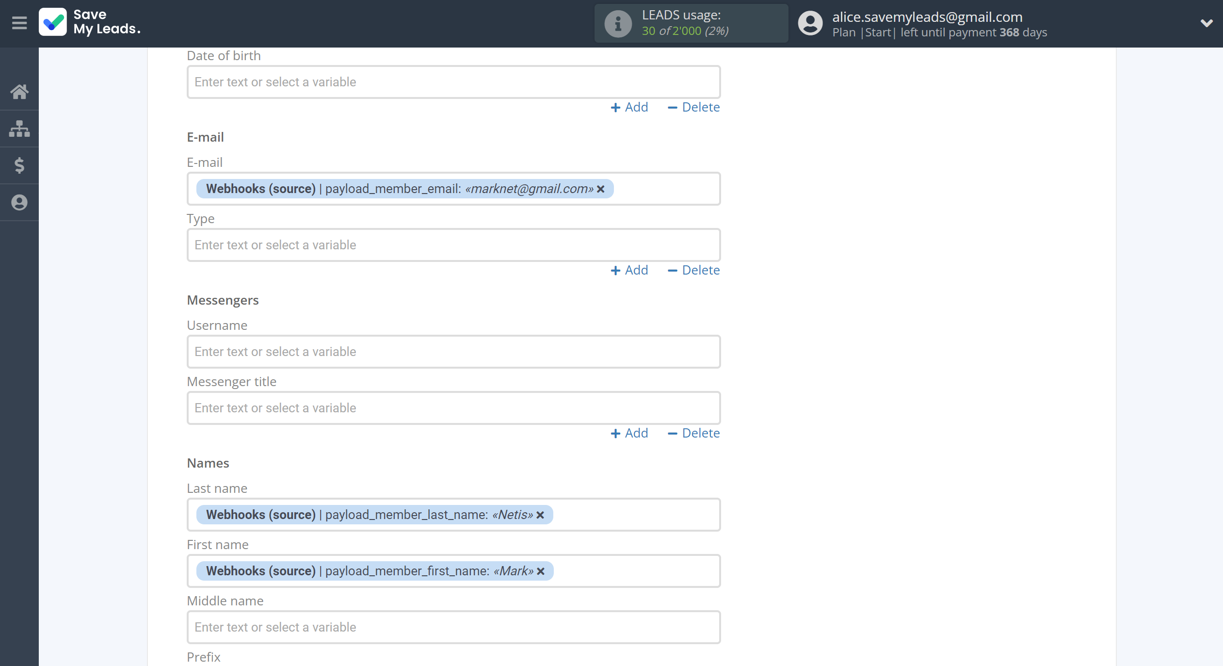 How to Connect Webhooks with Google Contacts | Assigning fields How to Connect Webhooks with Google Contacts | Assigning fields