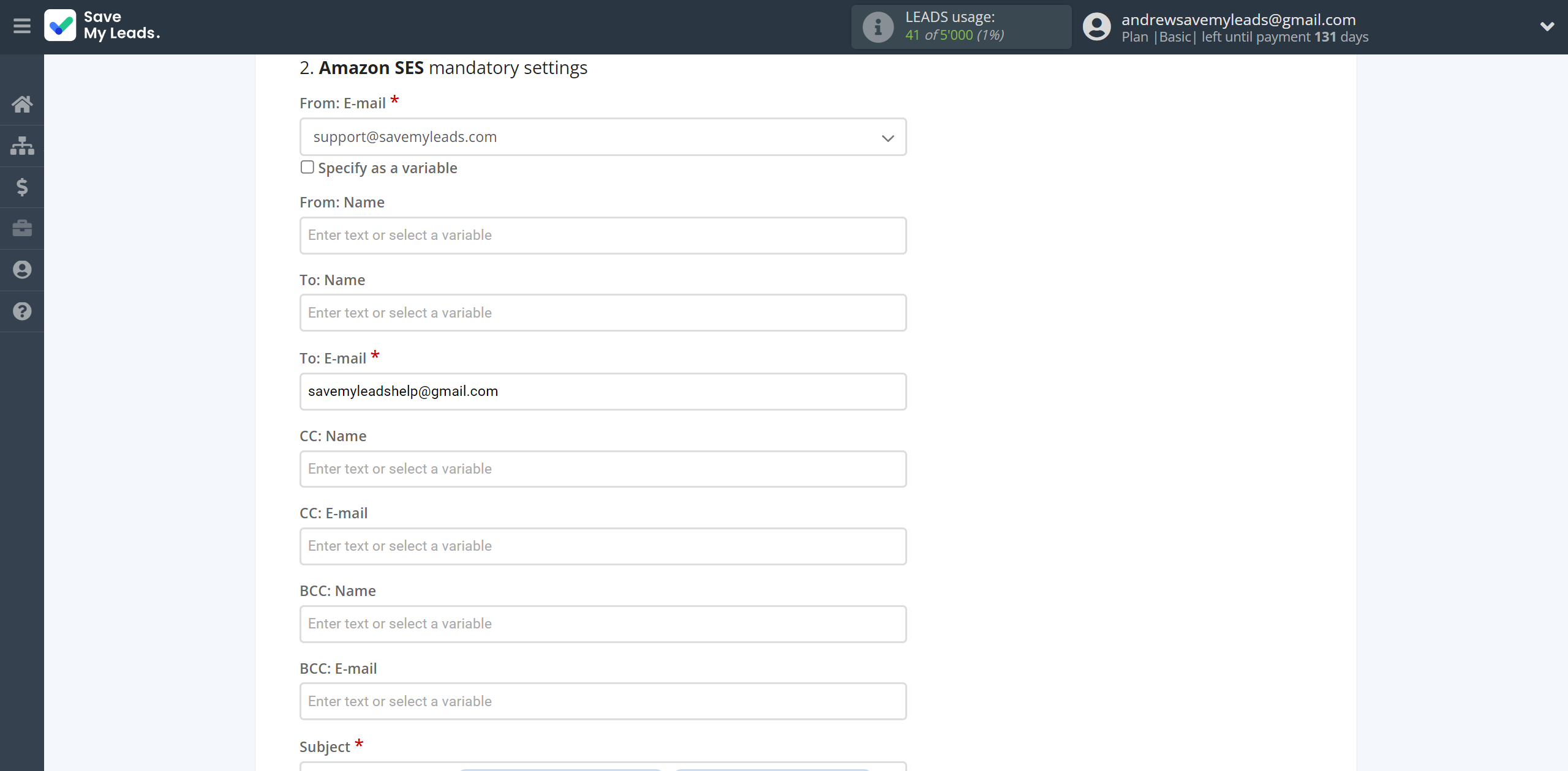 How to Connect TikTok with Amazon SES | Assigning fields How to Connect TikTok with Amazon SES | Assigning fields