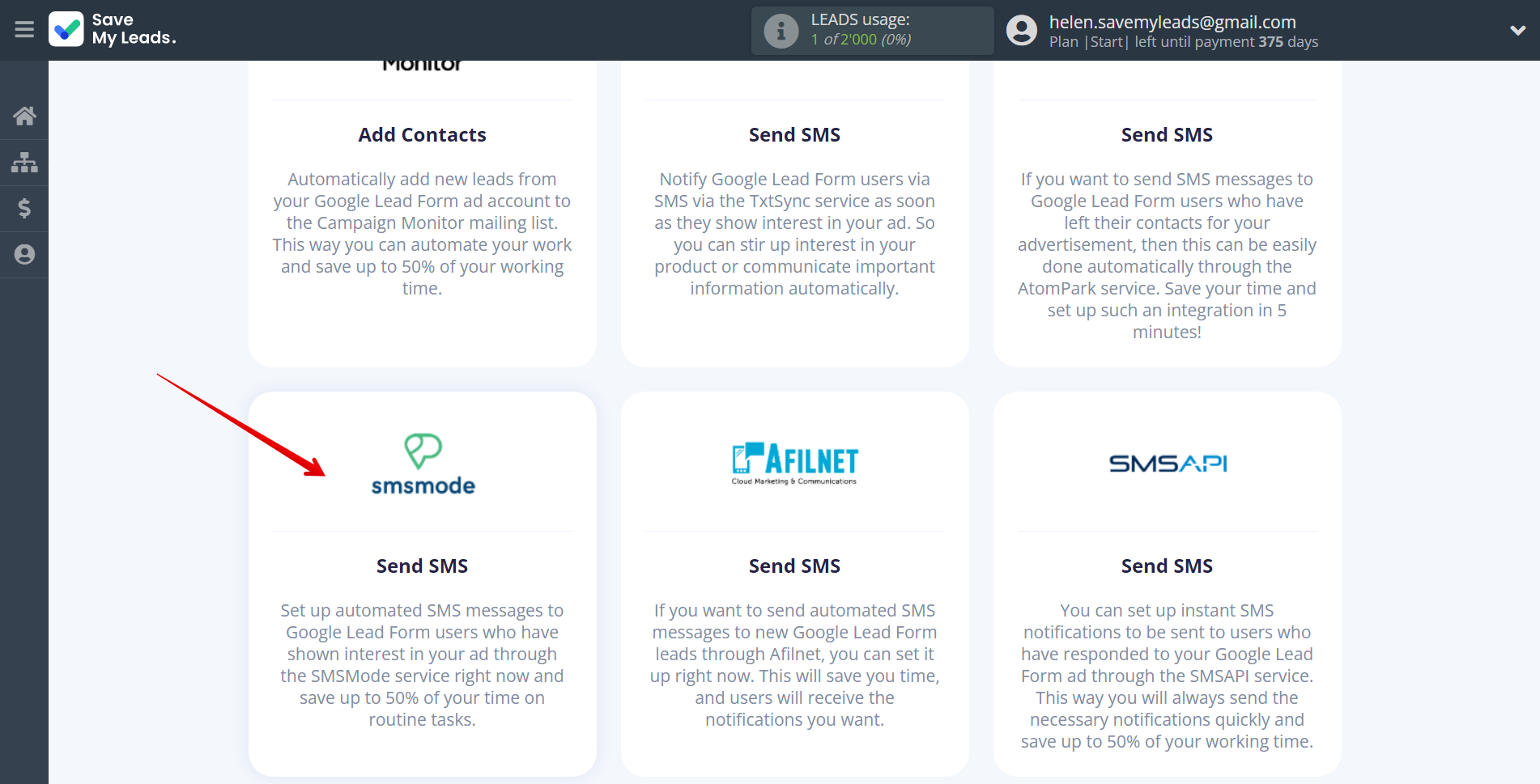 How to Connect Google Lead Form with Smsmode | Data Destination system selection How to Connect Google Lead Form with Smsmode | Data Destination system selection