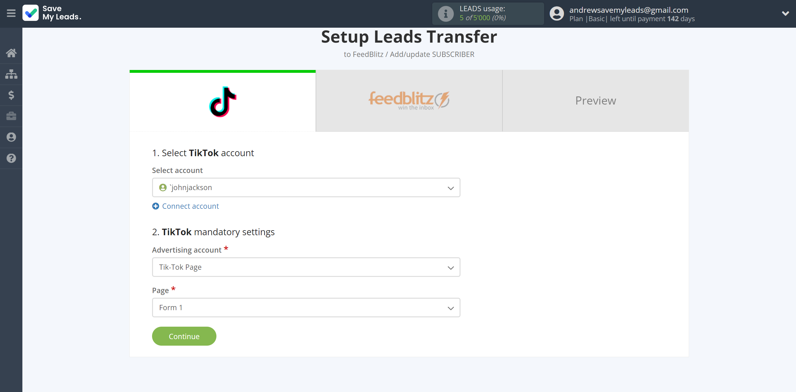 How to Connect TikTok with FeedBlitz | Data Source account connection How to Connect TikTok with FeedBlitz | Data Source account connection