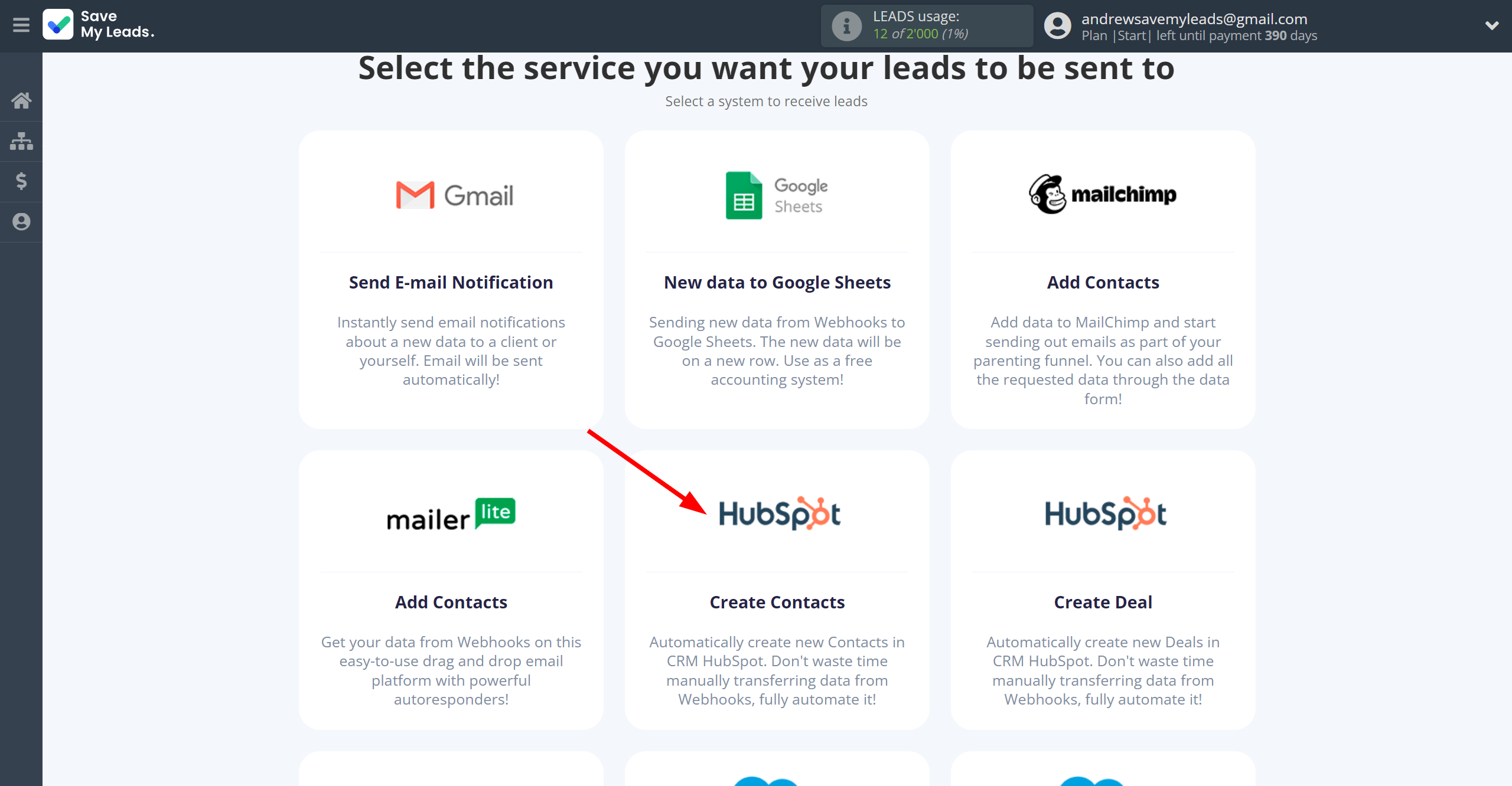 How to Connect Webhooks with HubSpot Create Contacts | Data Destination system selection How to Connect Webhooks with HubSpot Create Contacts | Data Destination system selection