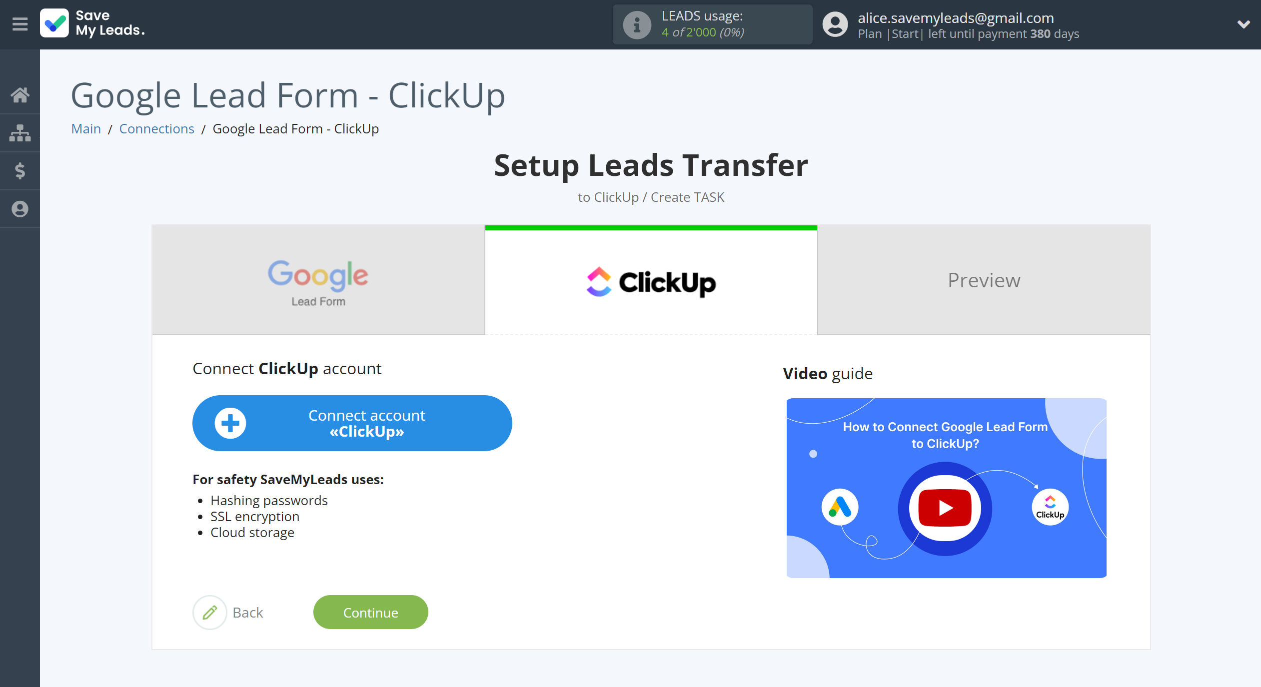 How to Connect Google Lead Form with ClickUp | Data Destination account connection How to Connect Google Lead Form with ClickUp | Data Destination account connection
