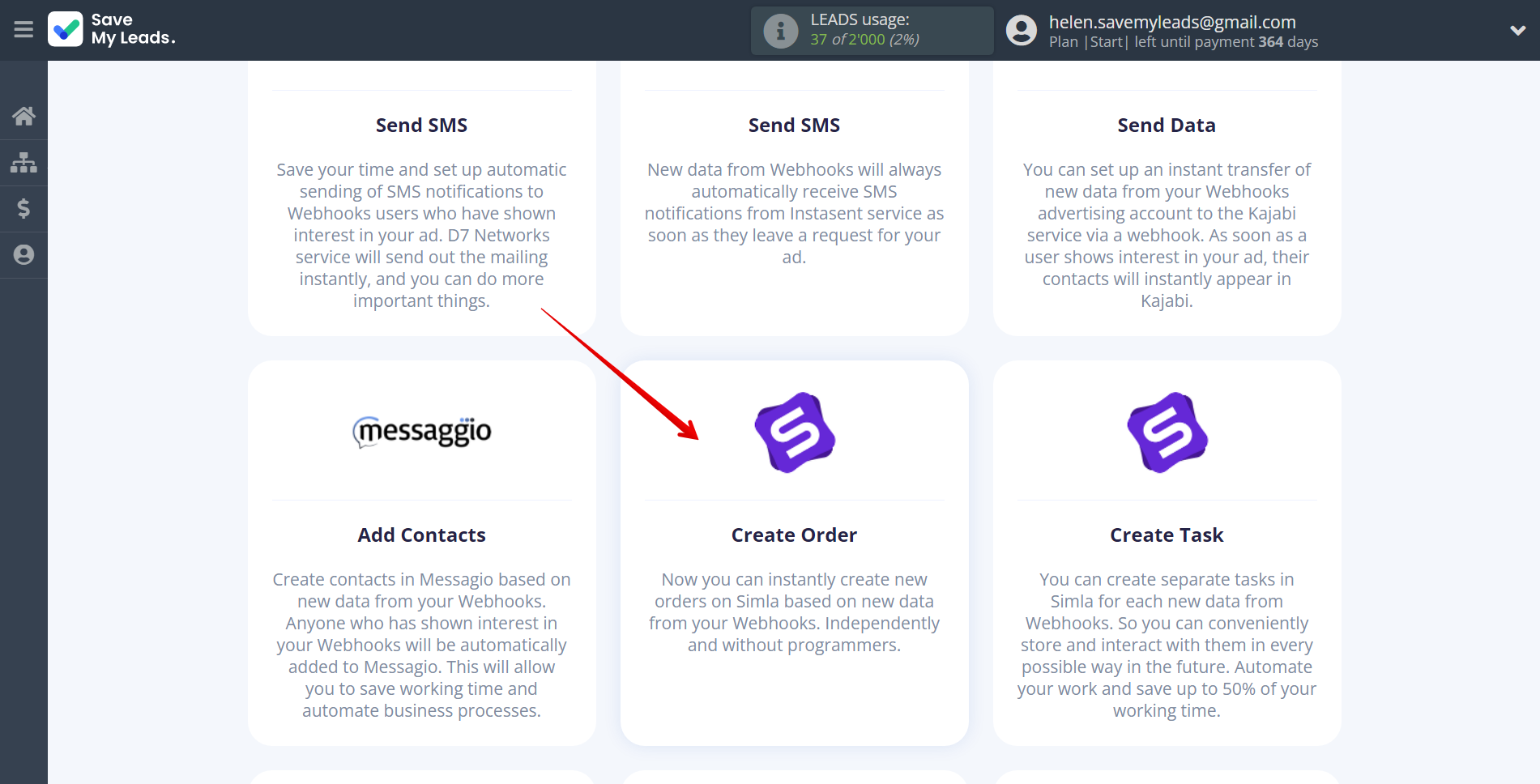 How to Connect Webhooks with Simla Create Order | Data Destination system selection How to Connect Webhooks with Simla Create Order | Data Destination system selection
