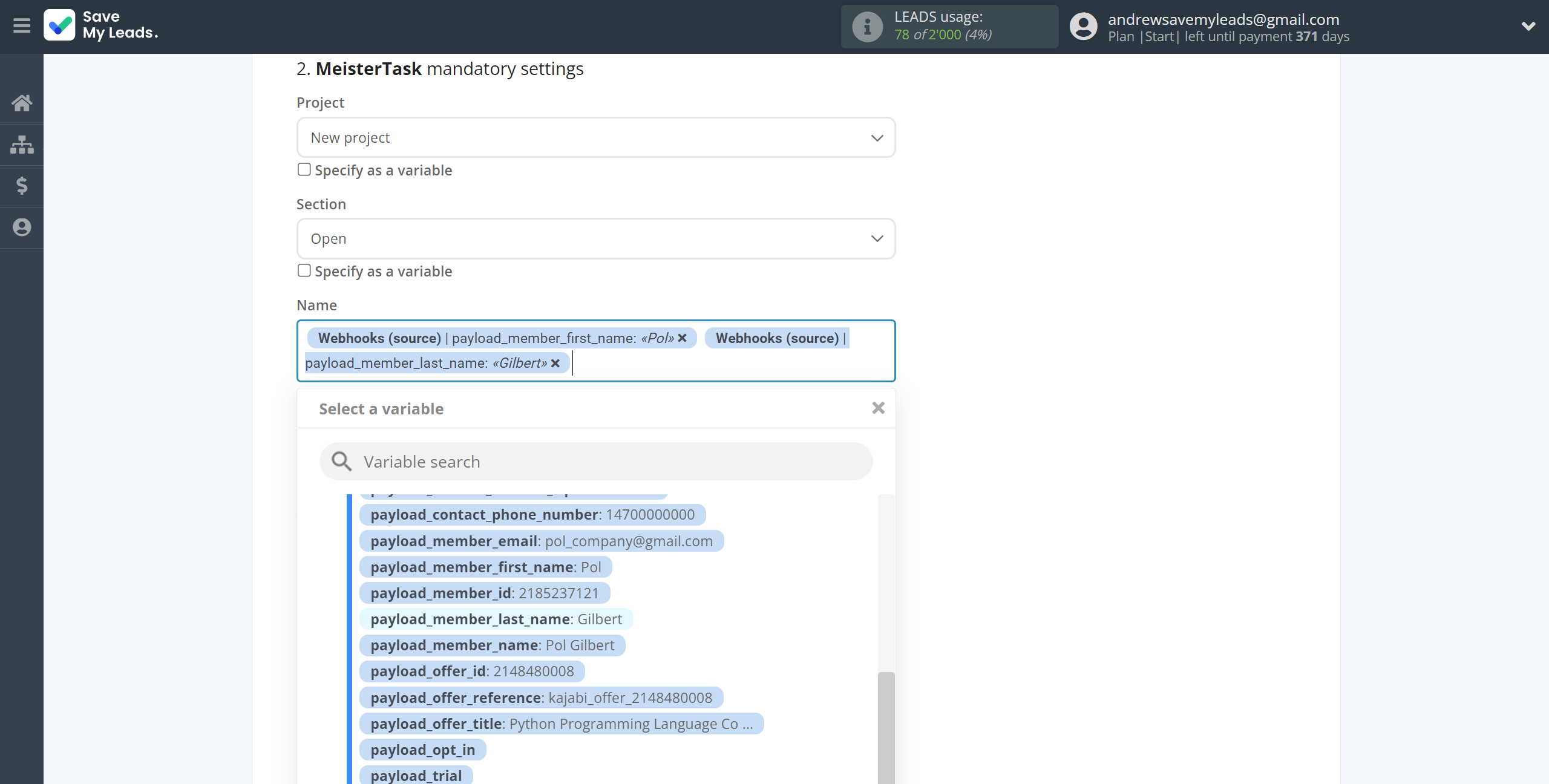 How to Connect Webhooks with MeisterTask | Assigning fields How to Connect Webhooks with MeisterTask | Assigning fields