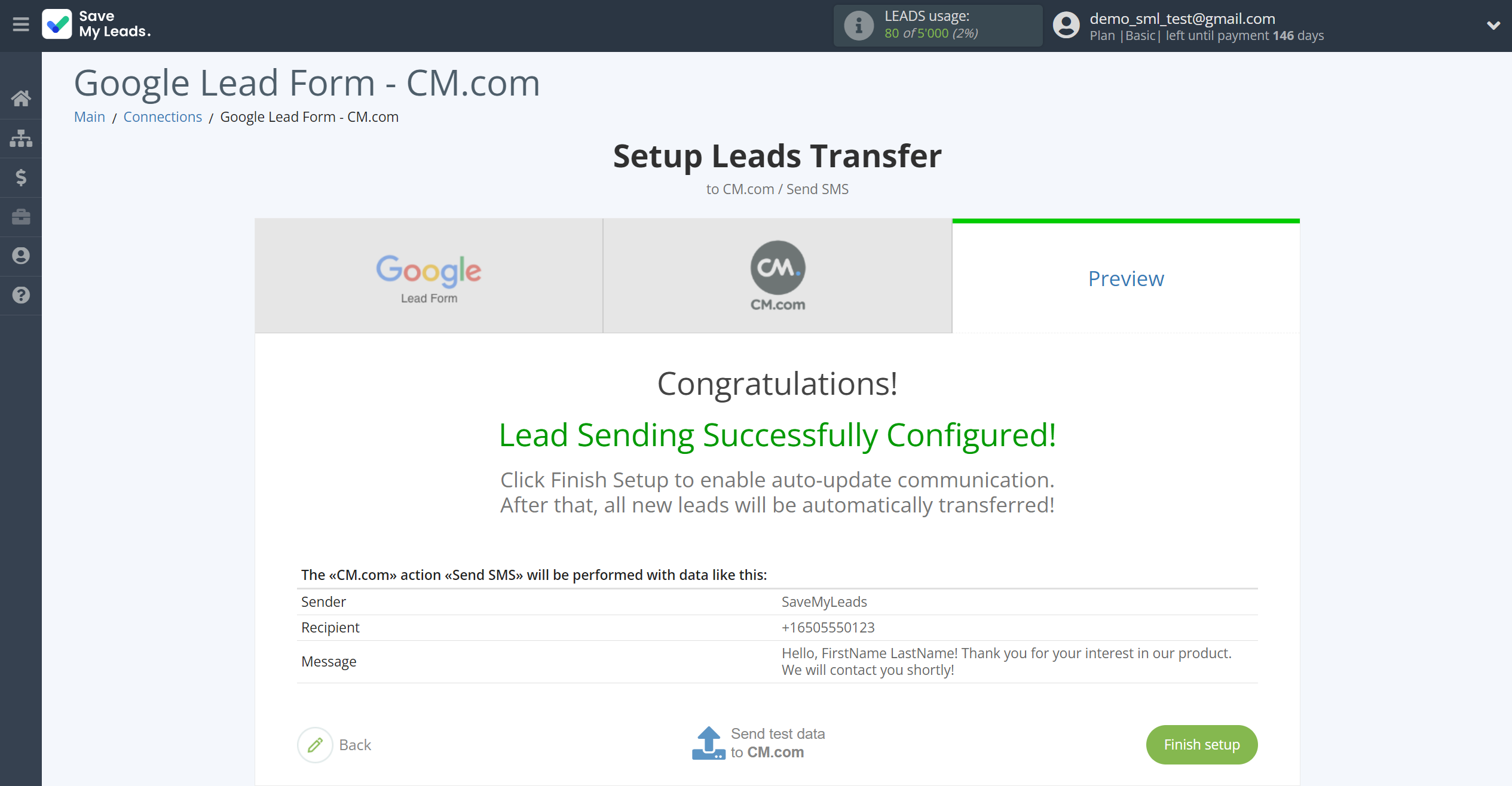 How to Connect Google Lead Form with CM.com | Test data How to Connect Google Lead Form with CM.com | Test data