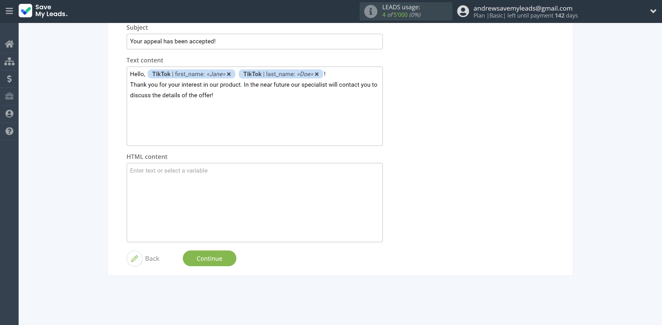 How to Connect TikTok with MailerSend Send Email | Assigning fields How to Connect TikTok with MailerSend Send Email | Assigning fields
