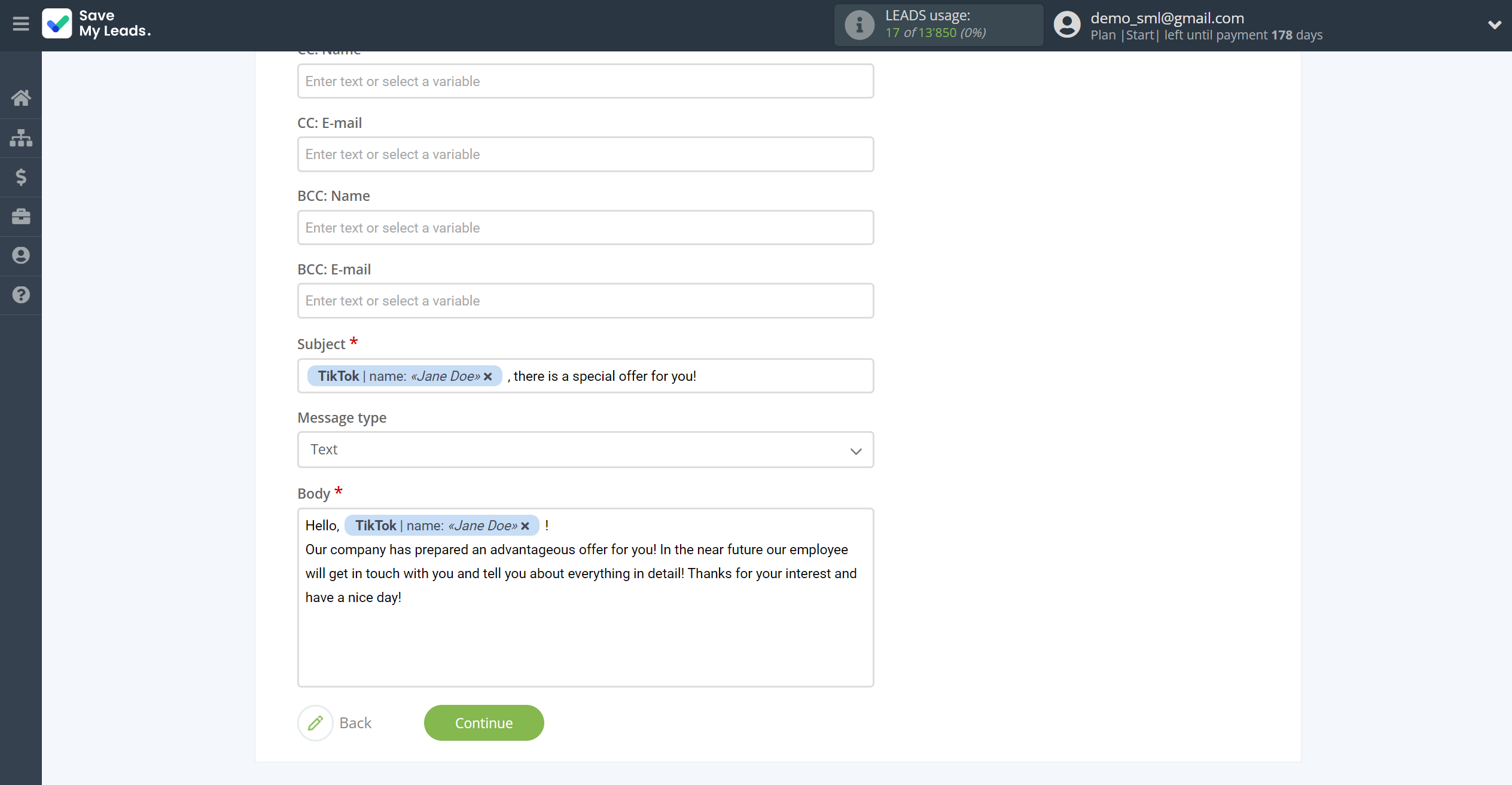 How to Connect TikTok with Gmail | Assigning fields How to Connect TikTok with Gmail | Assigning fields