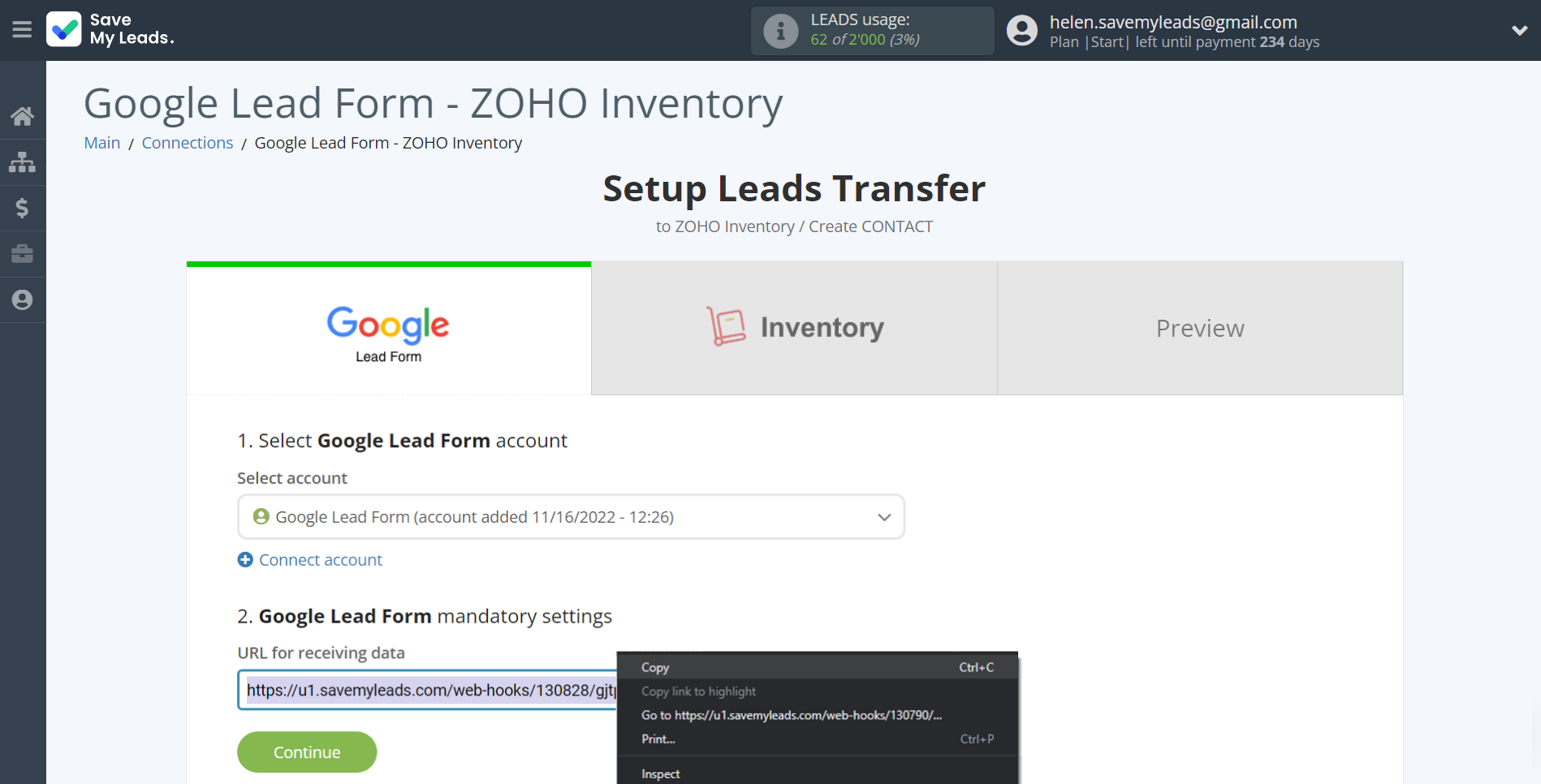 How to Connect Google Lead Form with Zoho Inventory Create Contacts | Data Source account connection How to Connect Google Lead Form with Zoho Inventory Create Contacts | Data Source account connection
