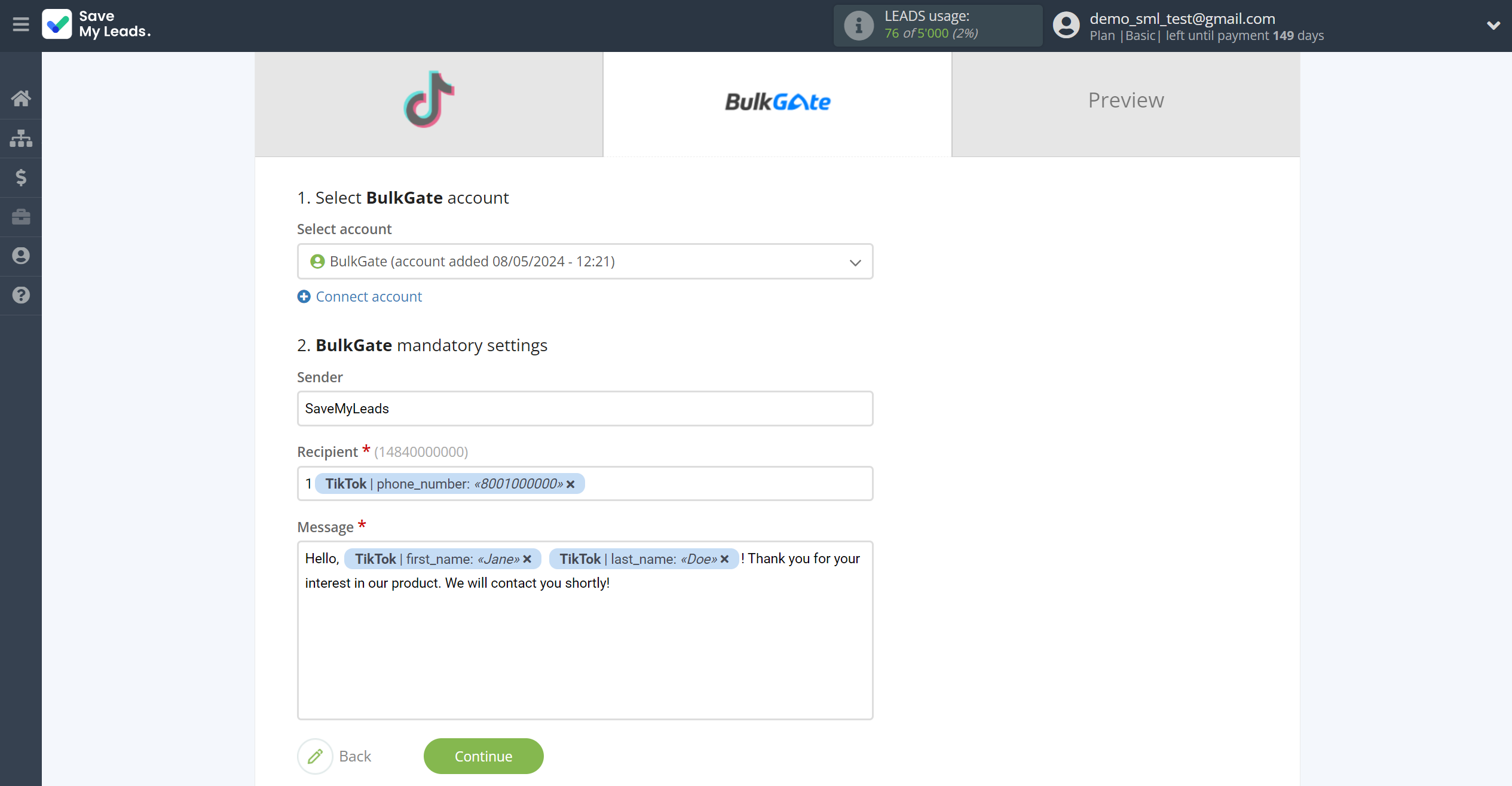 How to Connect TikTok with BulkGate | Assigning fields How to Connect TikTok with BulkGate | Assigning fields