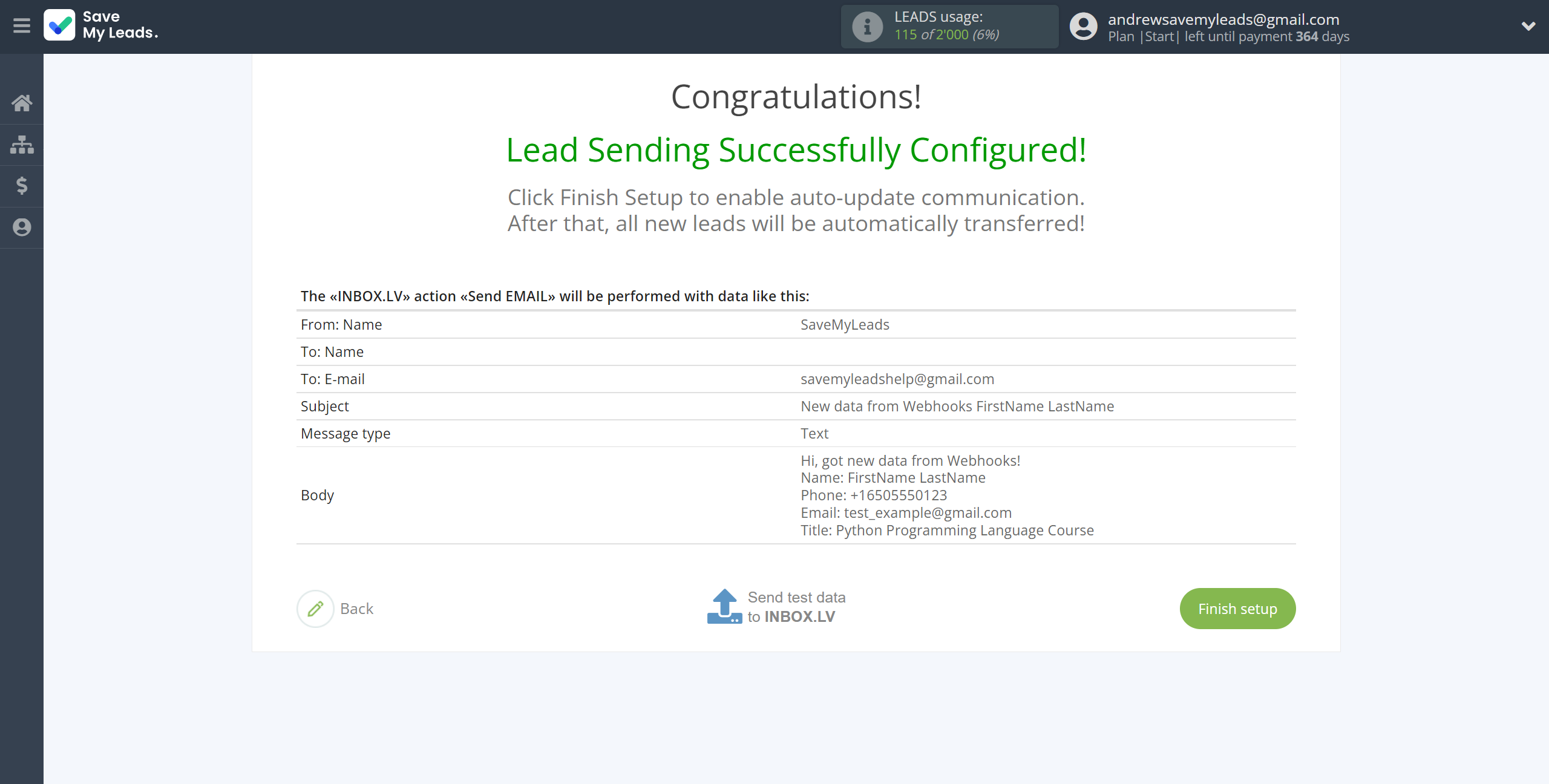 How to Connect Webhooks with INBOX.LV | Test data How to Connect Webhooks with INBOX.LV | Test data