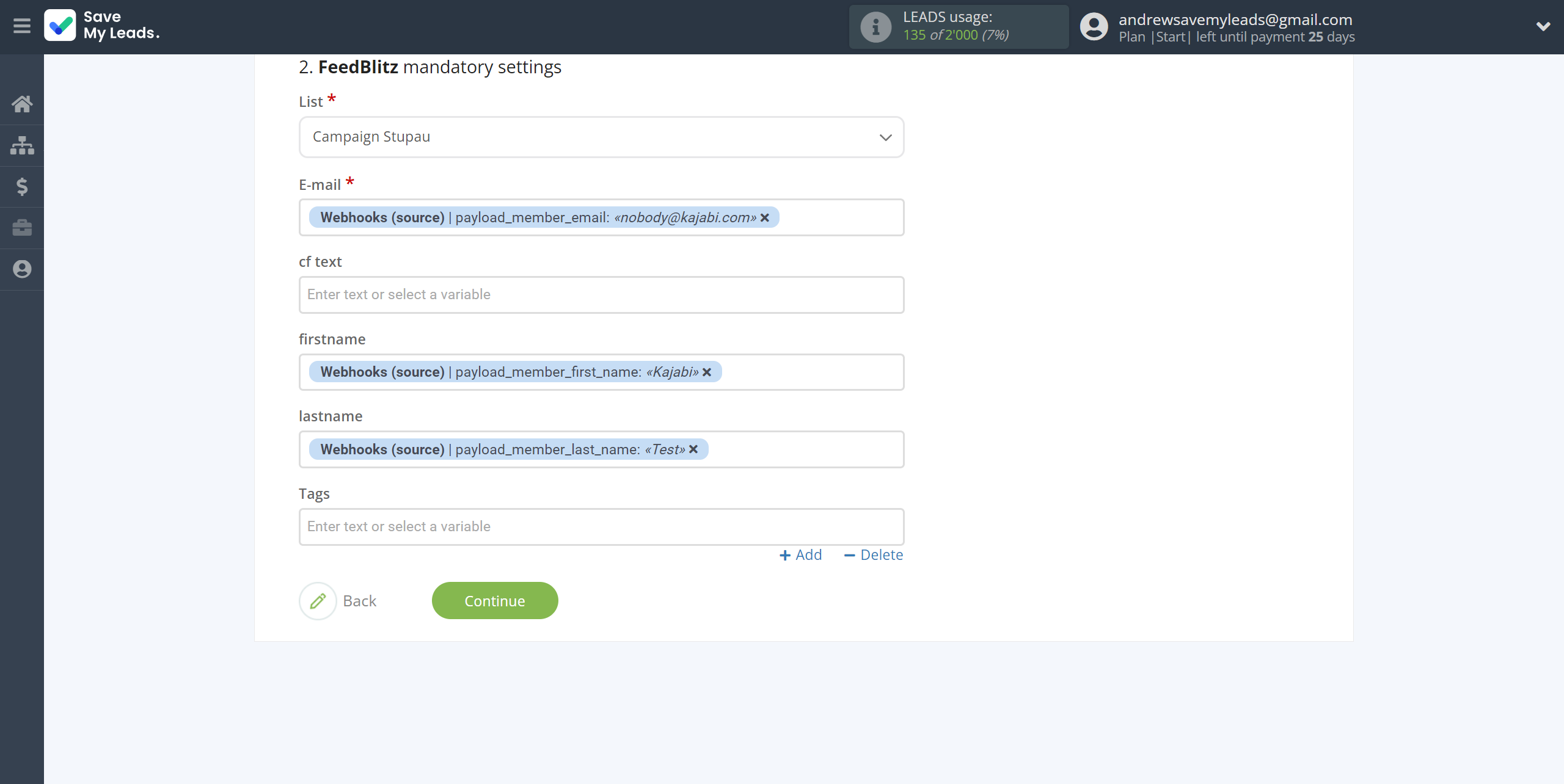 How to Connect Webhooks with FeedBlitz | Assigning fields How to Connect Webhooks with FeedBlitz | Assigning fields