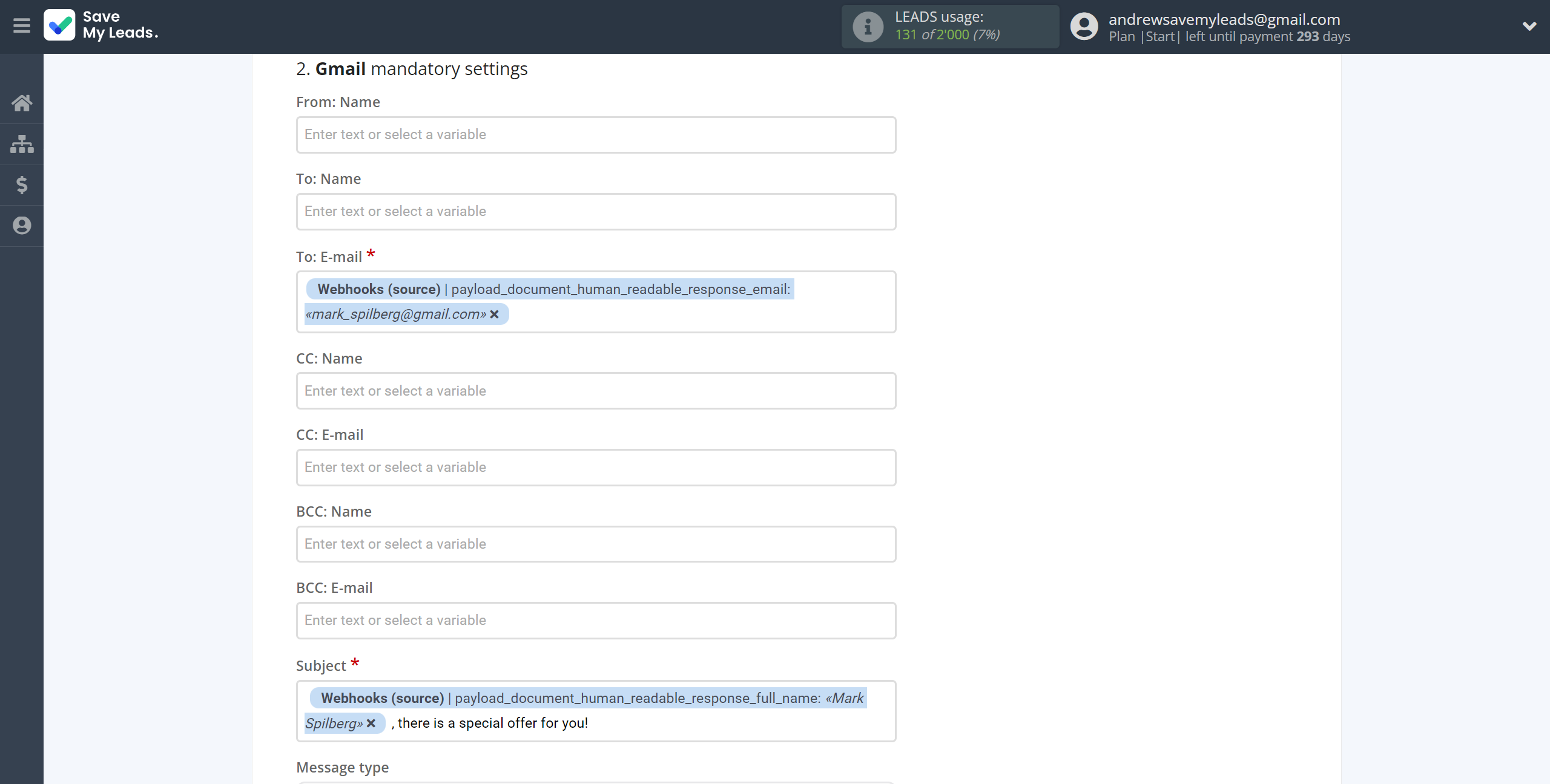 How to Connect Webhooks with Gmail | Assigning fields How to Connect Webhooks with Gmail | Assigning fields