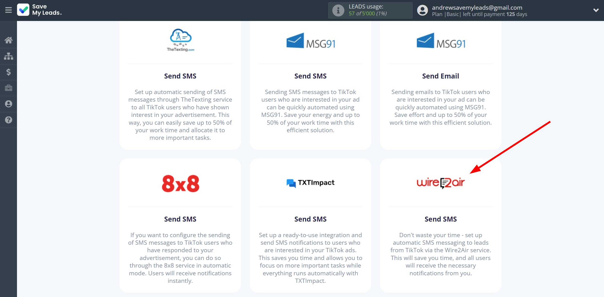 How to Connect TikTok with Wire2Air | Data Destination system selection How to Connect TikTok with Wire2Air | Data Destination system selection