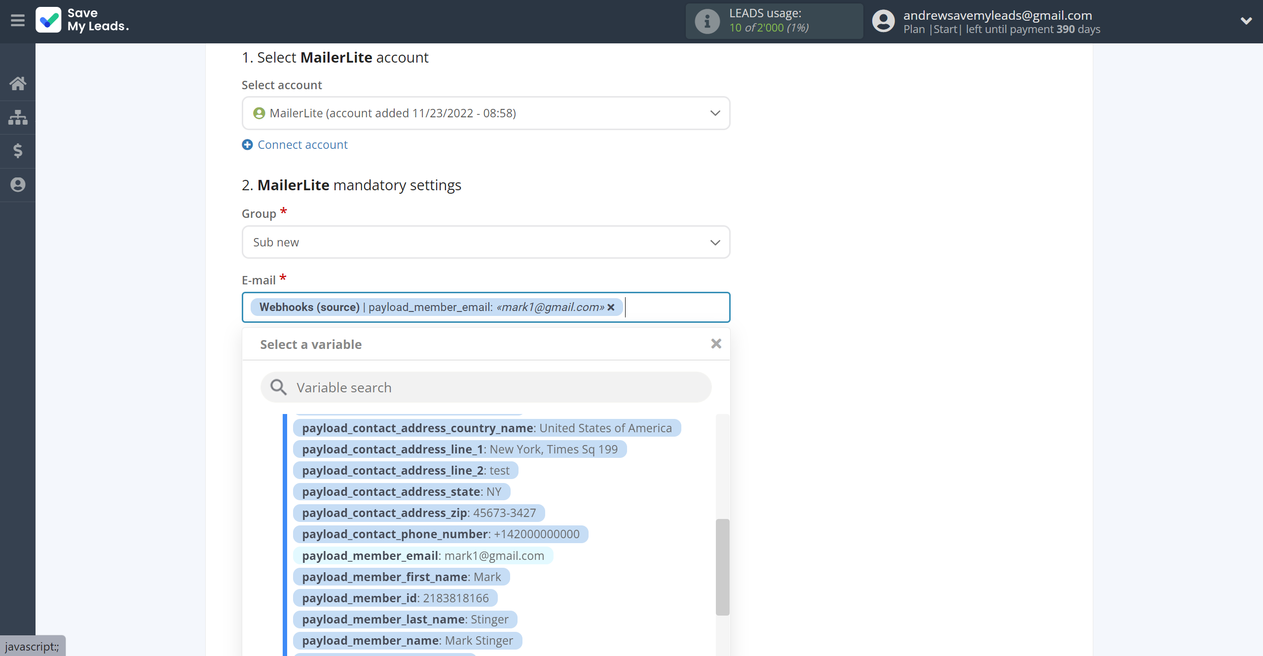 How to Connect Webhooks with MailerLite | Assigning fields How to Connect Webhooks with MailerLite | Assigning fields