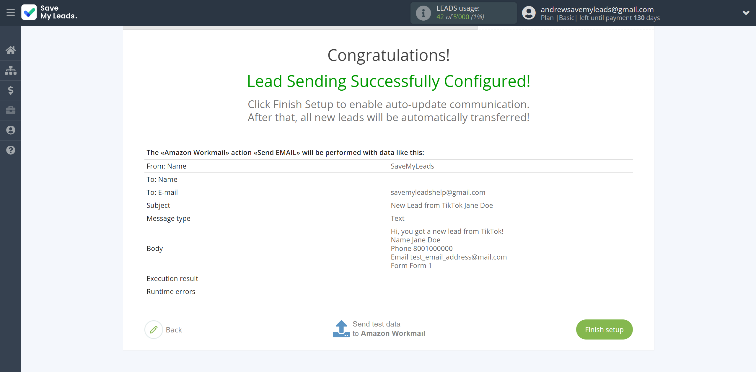 How to Connect TikTok with Amazon Workmail | Test data How to Connect TikTok with Amazon Workmail | Test data