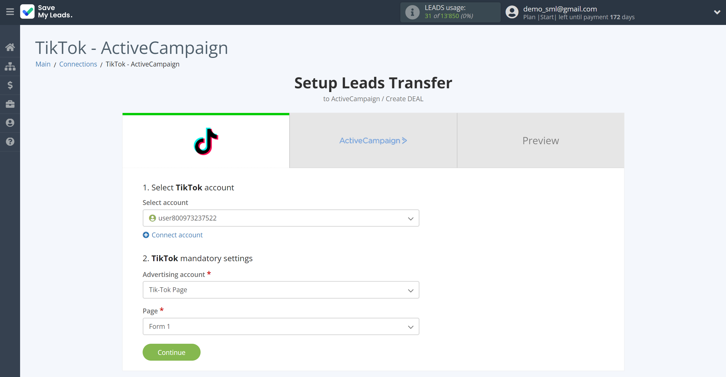 How to Connect TikTok with ActiveCampaign Create Deal | Data Source account connection How to Connect TikTok with ActiveCampaign Create Deal | Data Source account connection