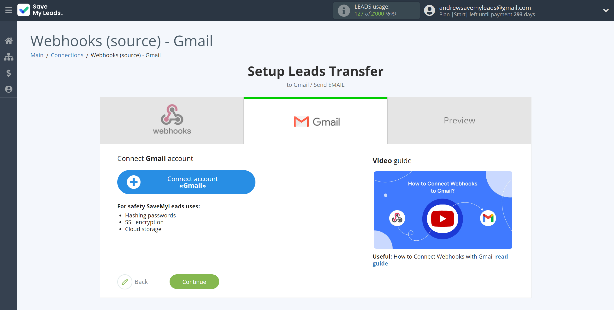 How to Connect Webhooks with Gmail | Data Destination account connection How to Connect Webhooks with Gmail | Data Destination account connection