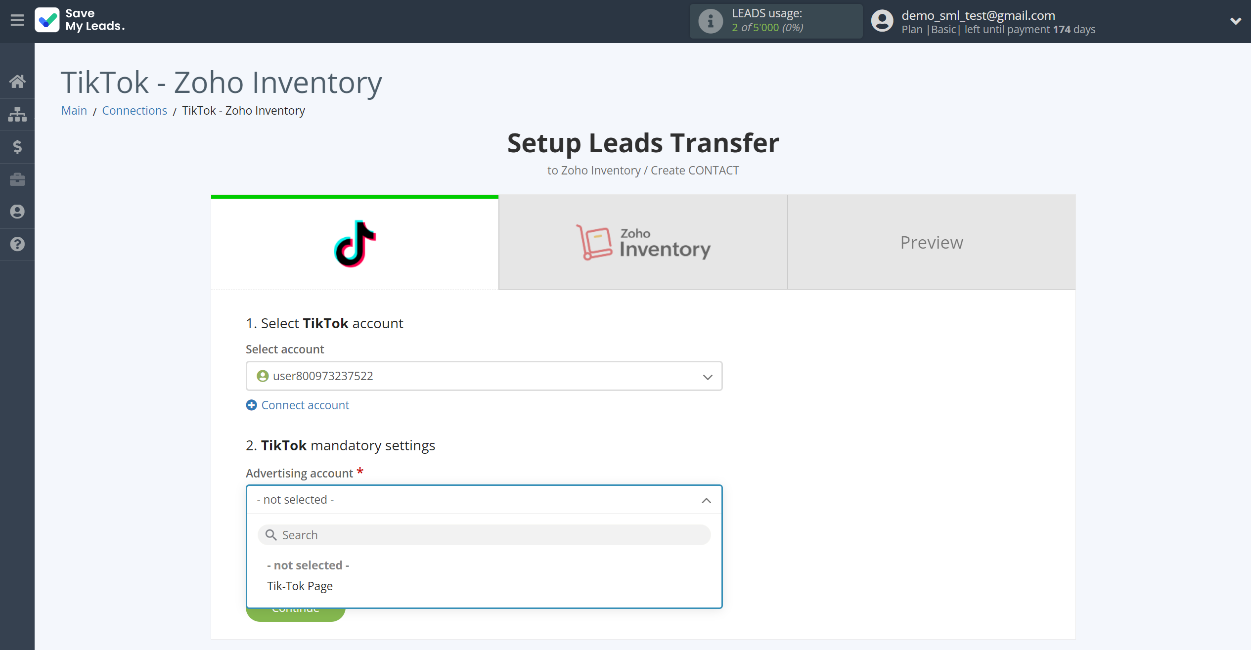 How to Connect TikTok with Zoho Inventory Create Contacts | Data Source account connection How to Connect TikTok with Zoho Inventory Create Contacts | Data Source account connection