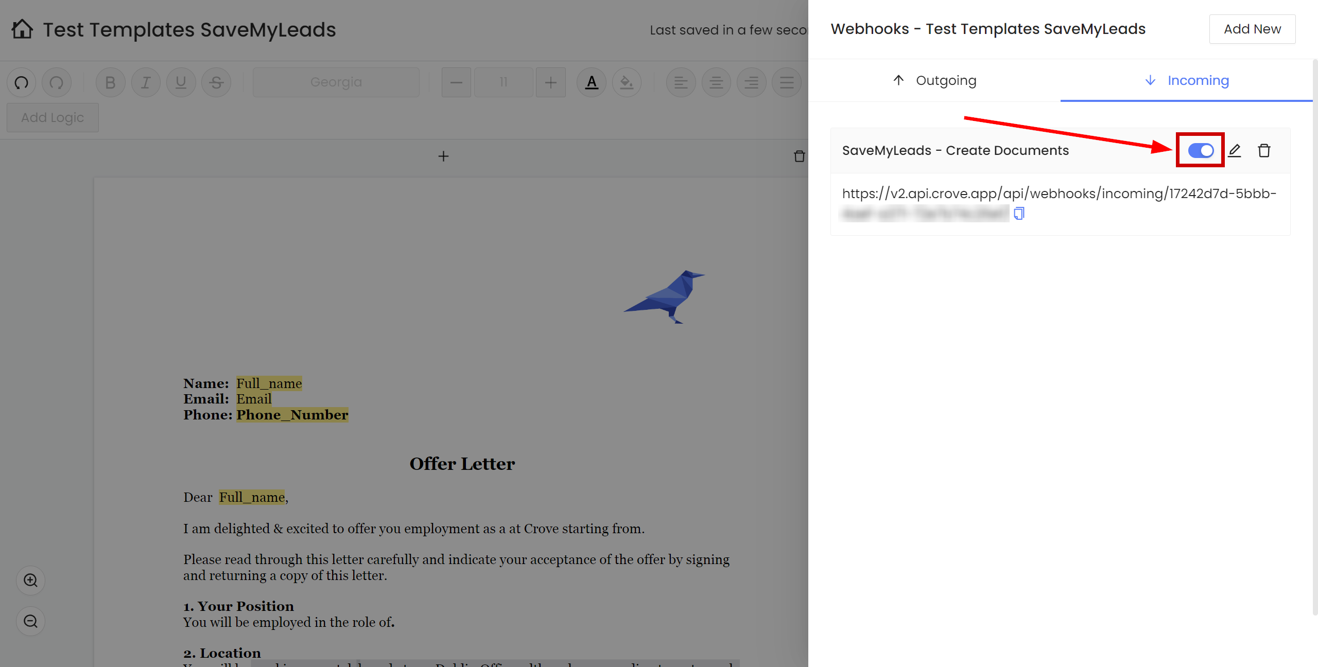How to Connect Webhooks with Crove | Assigning fields How to Connect Webhooks with Crove | Assigning fields