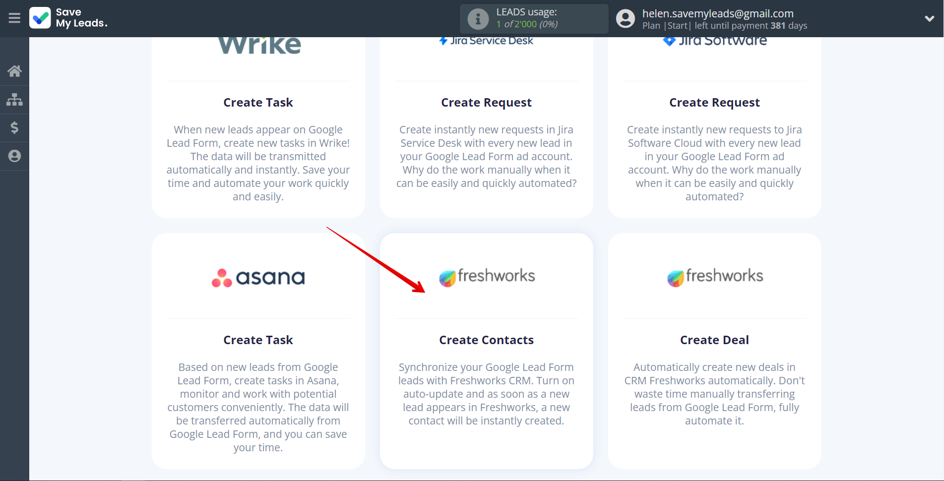 How to Connect Google Lead Form with Freshworks Create Contacts | Data Destination system selection How to Connect Google Lead Form with Freshworks Create Contacts | Data Destination system selection