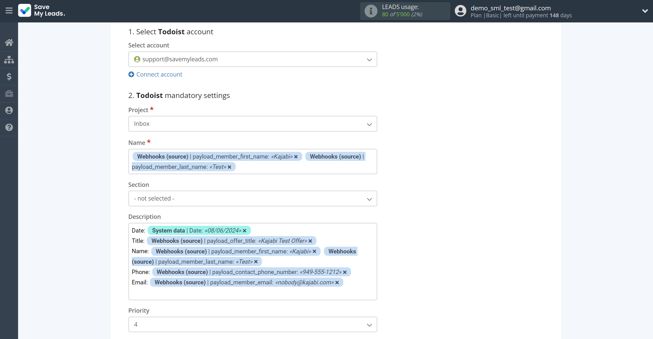 How to Connect Webhooks with Todoist | Assigning fields How to Connect Webhooks with Todoist | Assigning fields