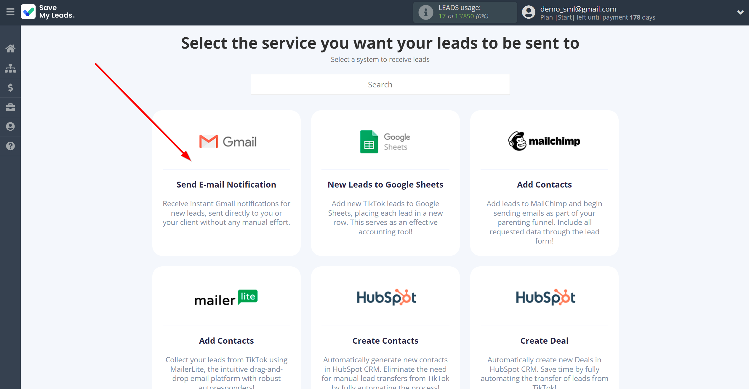 How to Connect TikTok with Gmail | Data Destination system selection How to Connect TikTok with Gmail | Data Destination system selection