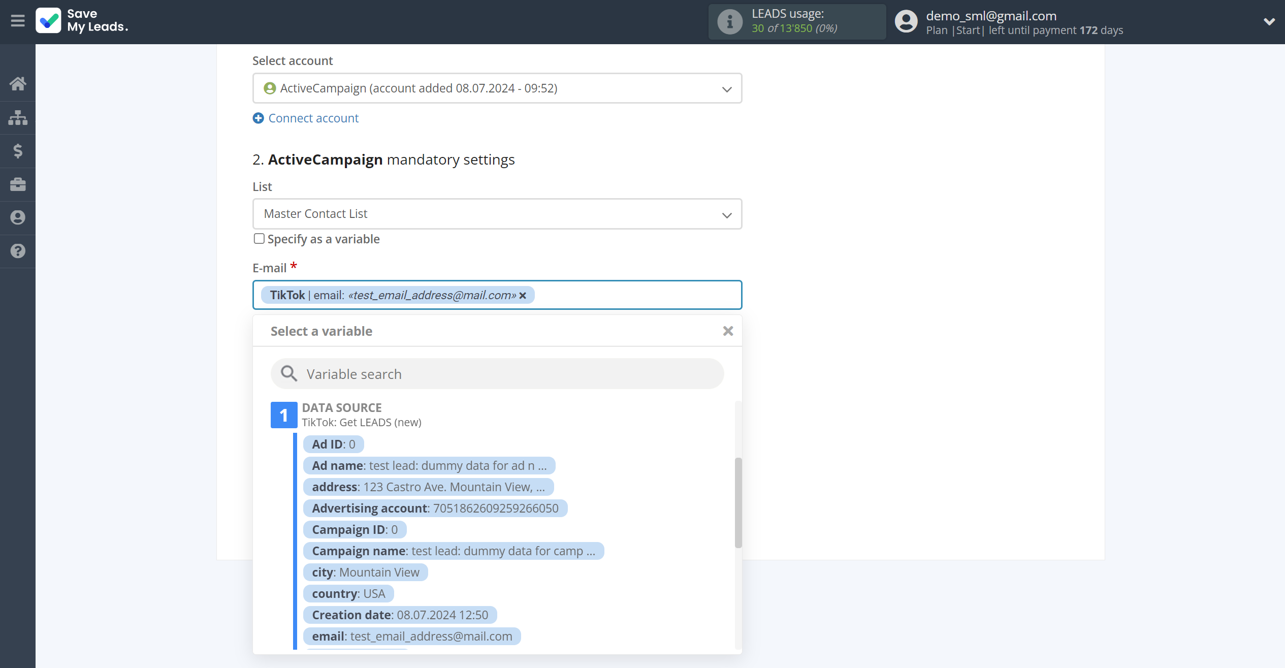 How to Connect TikTok with ActiveCampaign Create Contacts | Assigning fields How to Connect TikTok with ActiveCampaign Create Contacts | Assigning fields