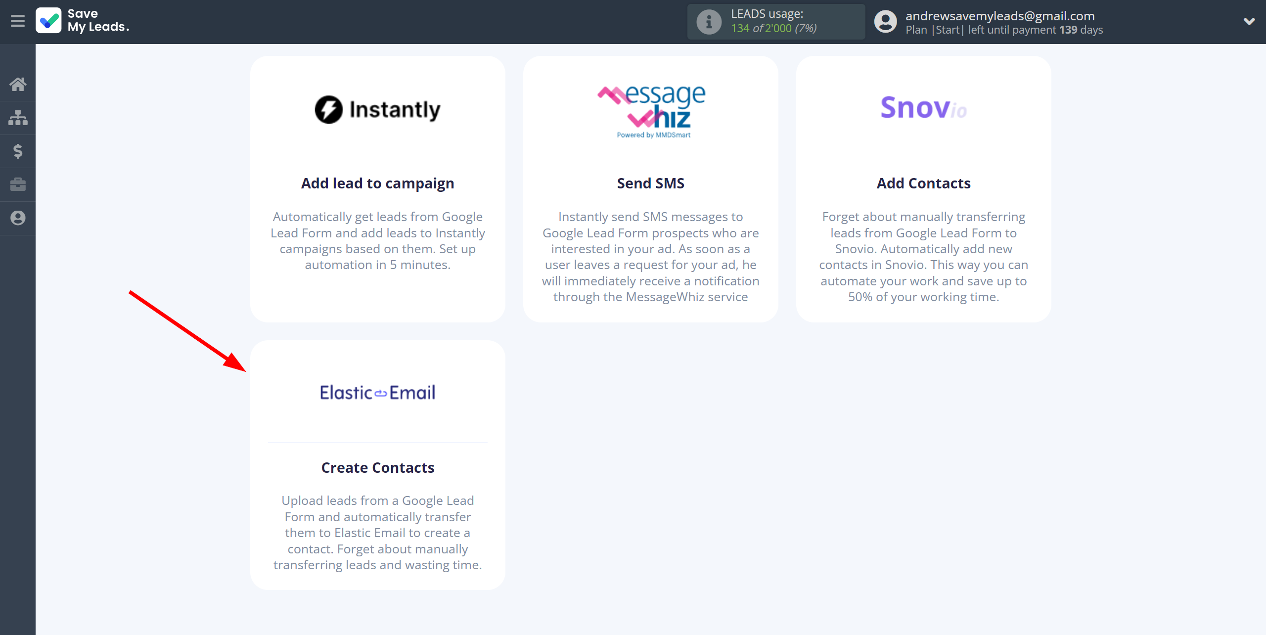 How to Connect Google Lead Form with Elastic Email Create Contacts | Data Destination system selection How to Connect Google Lead Form with Elastic Email Create Contacts | Data Destination system selection