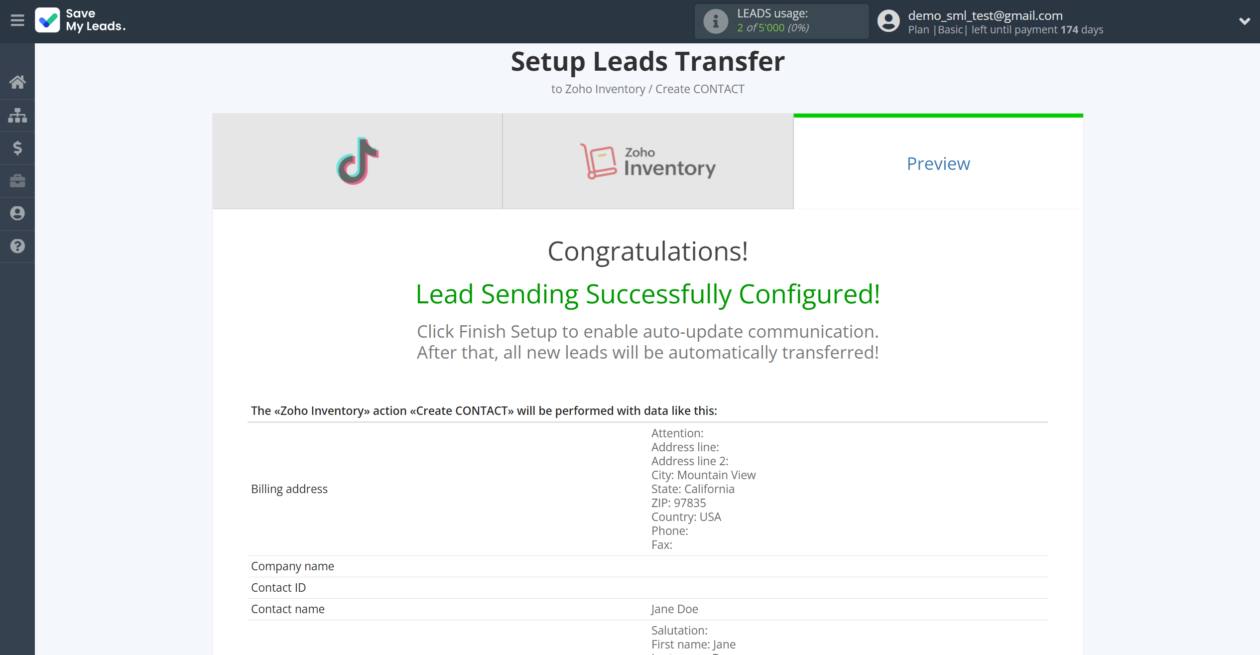 How to Connect TikTok with Zoho Inventory Create Contacts | Test data How to Connect TikTok with Zoho Inventory Create Contacts | Test data