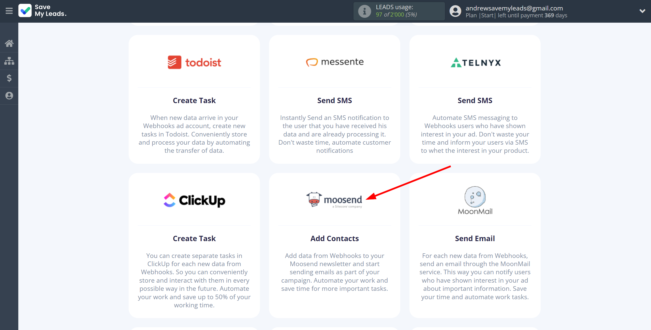 How to Connect Webhooks with Moosend | Data Destination system selection How to Connect Webhooks with Moosend | Data Destination system selection