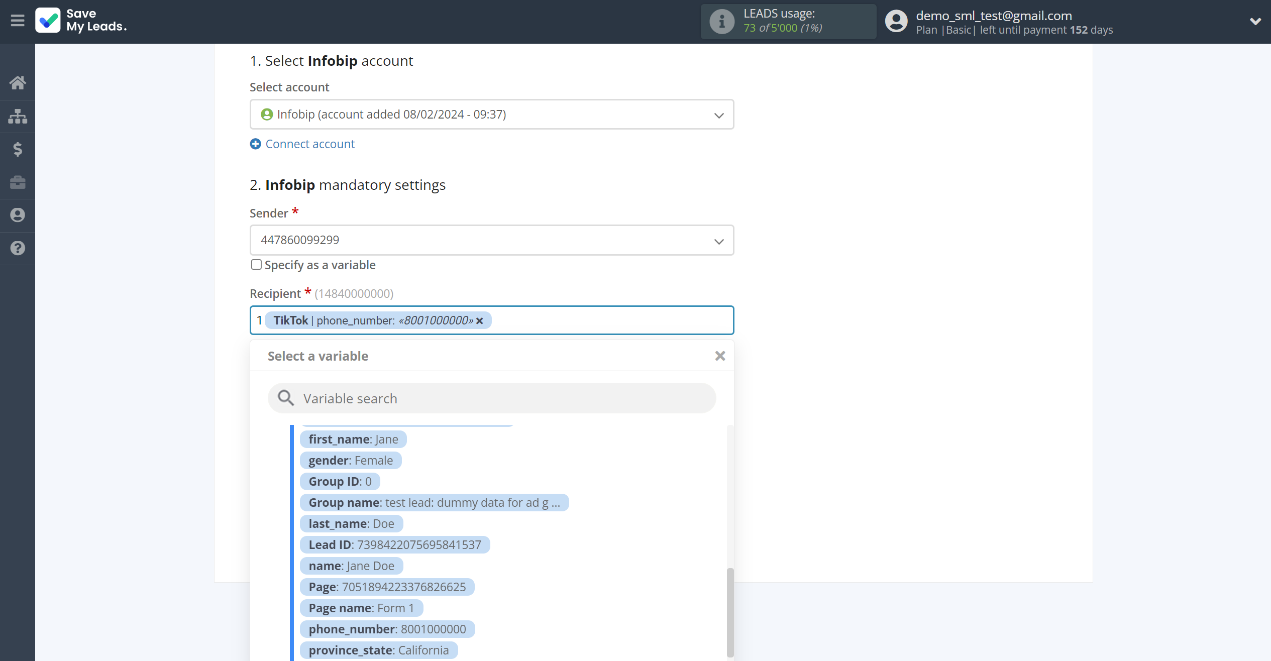 How to Connect TikTok with Infobip | Assigning fields How to Connect TikTok with Infobip | Assigning fields