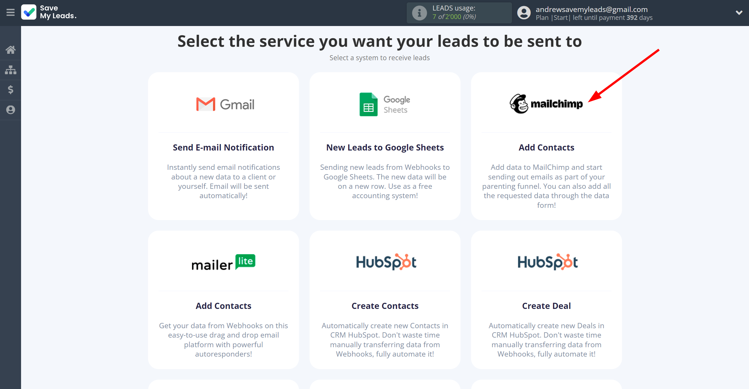 How to Connect Webhooks with MailChimp | Data Destination system selection How to Connect Webhooks with MailChimp | Data Destination system selection