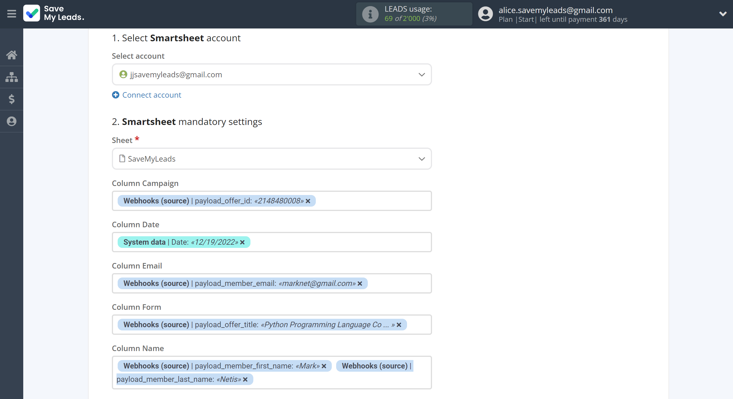 How to Connect Webhooks with Smartsheet | Assigning fields How to Connect Webhooks with Smartsheet | Assigning fields