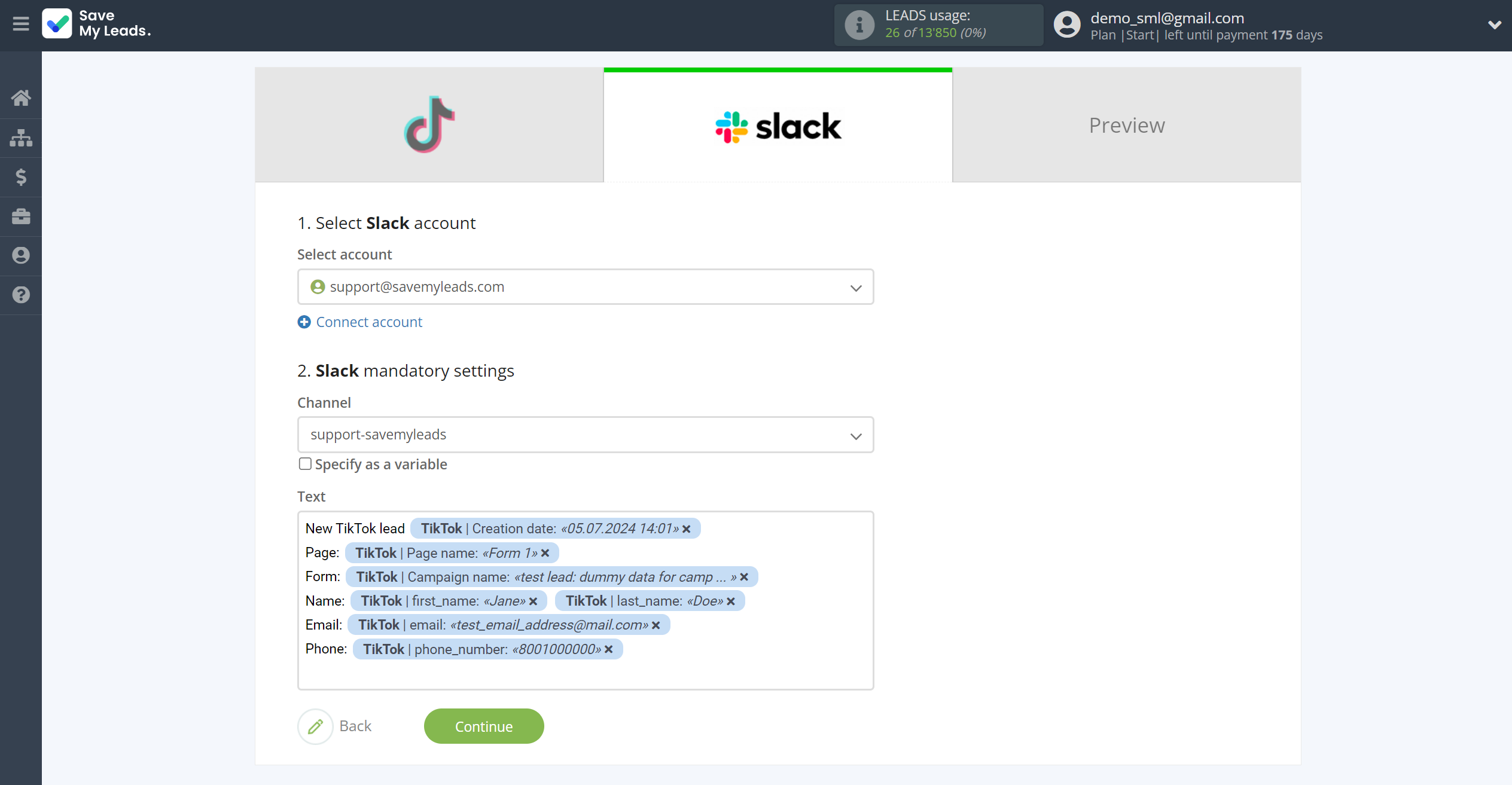 How to Connect TikTok with Slack Channel Notification | Assigning fields How to Connect TikTok with Slack Channel Notification | Assigning fields