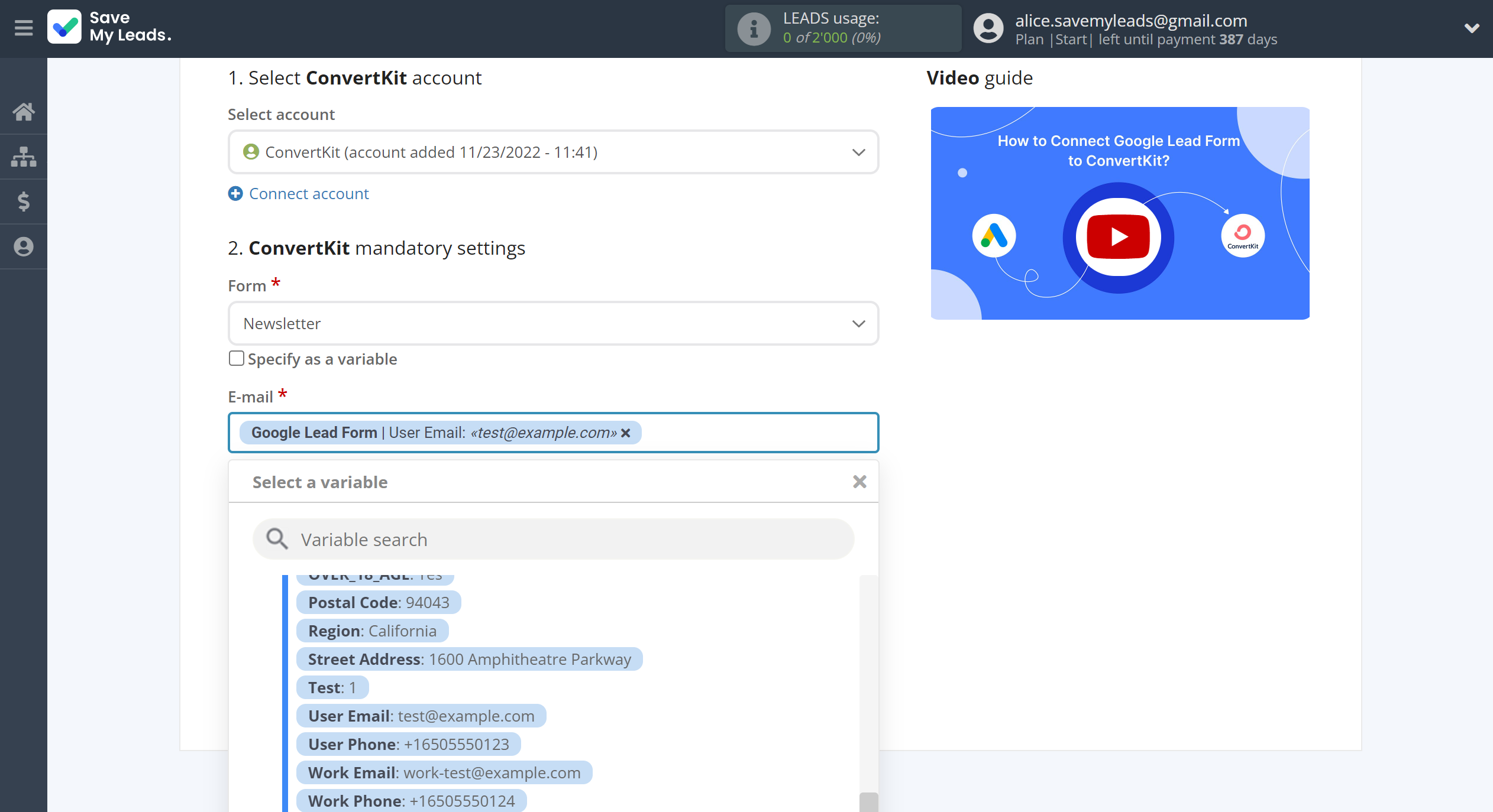 How to Connect Google Lead Form with ConvertKit | Assigning fields How to Connect Google Lead Form with ConvertKit | Assigning fields