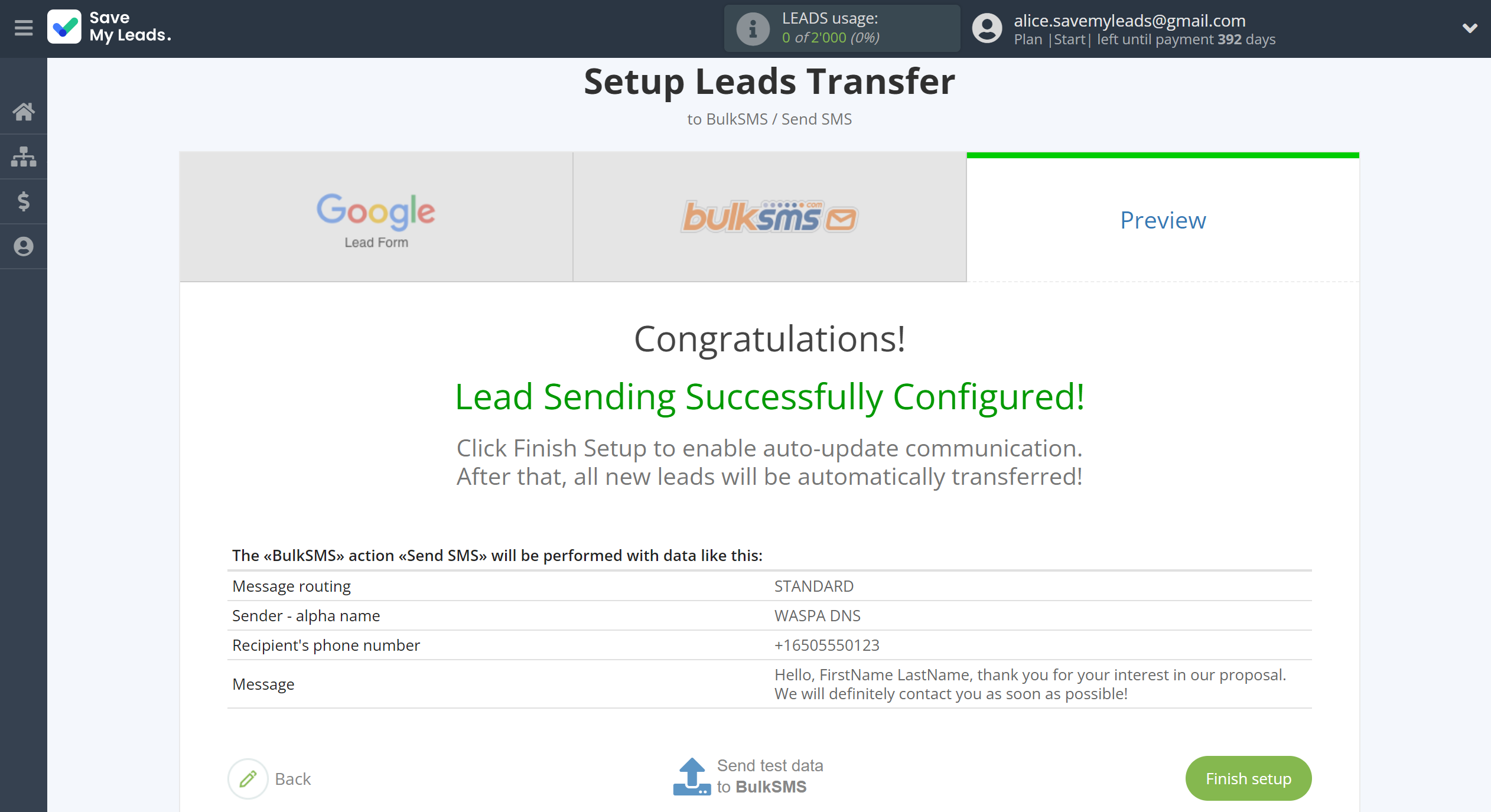 How to Connect Google Lead Form with BulkSMS | Test data How to Connect Google Lead Form with BulkSMS | Test data