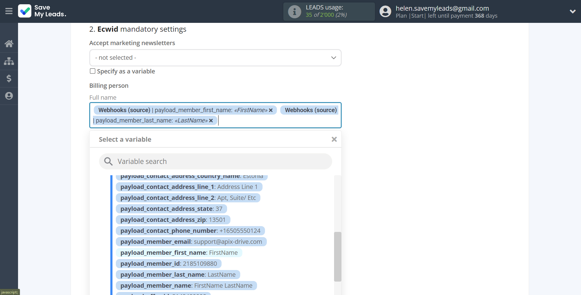 How to Connect Webhooks with Ecwid Create Order | Assigning fields How to Connect Webhooks with Ecwid Create Order | Assigning fields