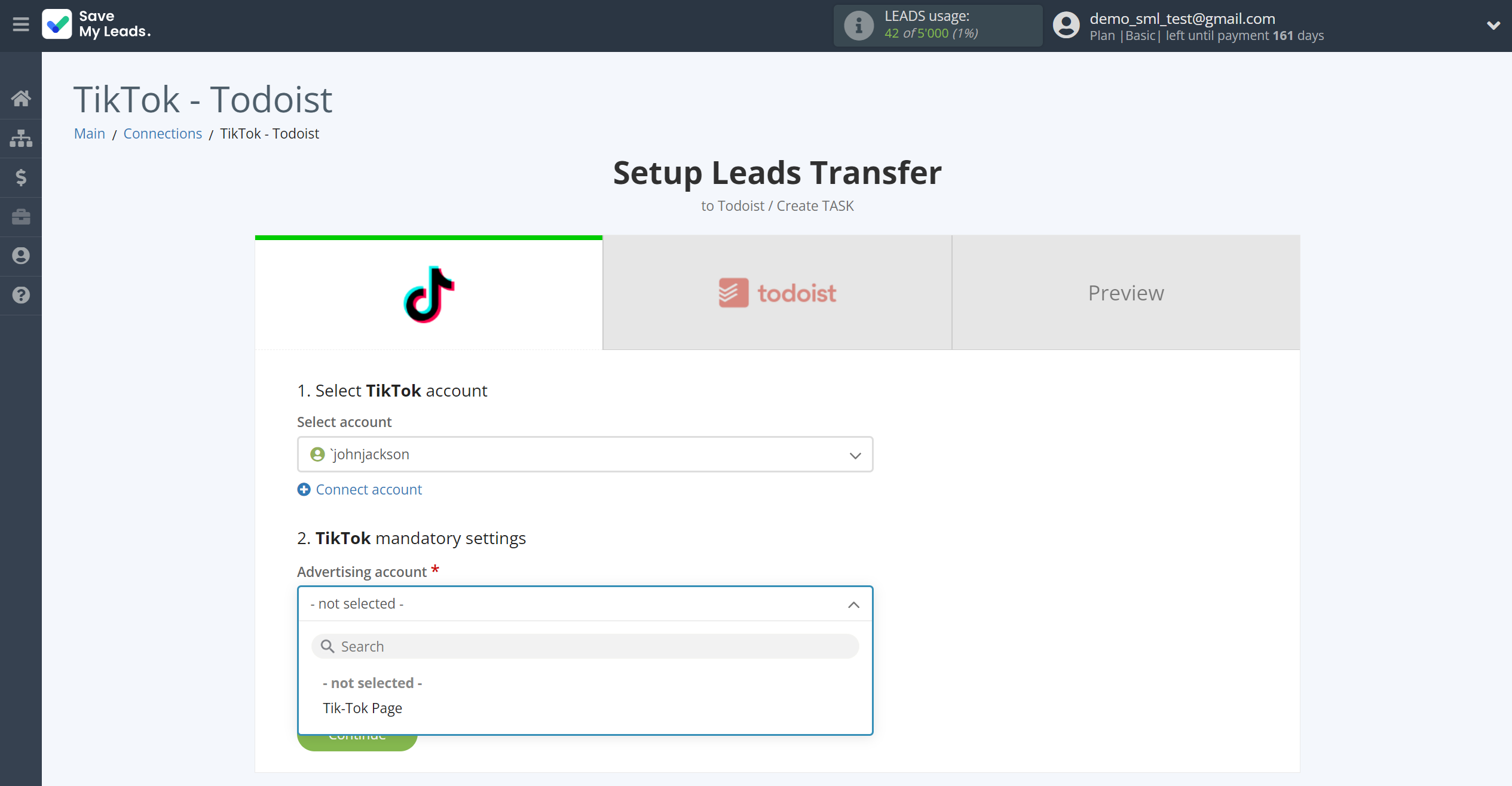 How to Connect TikTok with Todoist | Data Source account connection How to Connect TikTok with Todoist | Data Source account connection