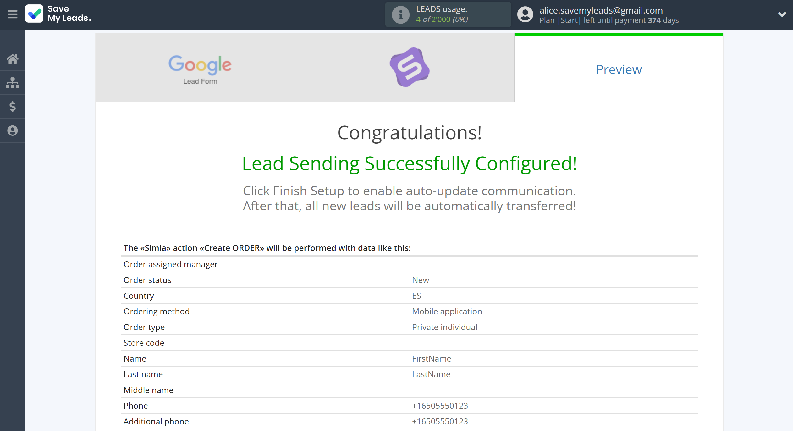 How to Connect Google Lead Form with Simla Create Order | Test data How to Connect Google Lead Form with Simla Create Order | Test data