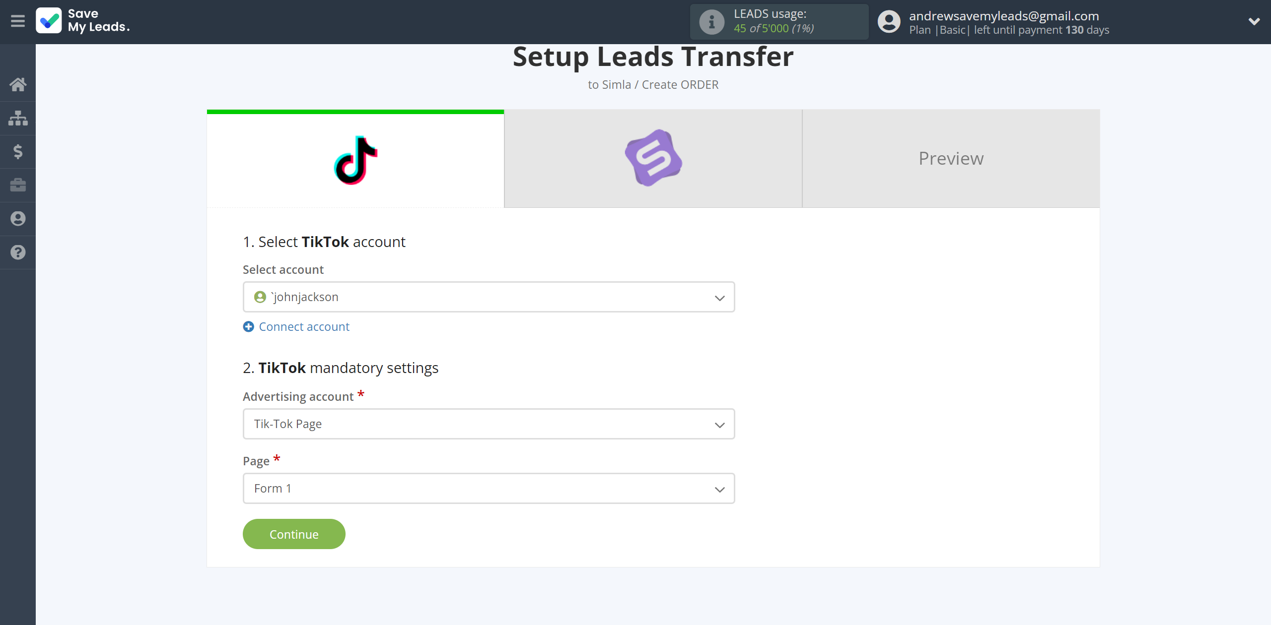 How to Connect TikTok with Simla Create Order | Data Source account connection How to Connect TikTok with Simla Create Order | Data Source account connection