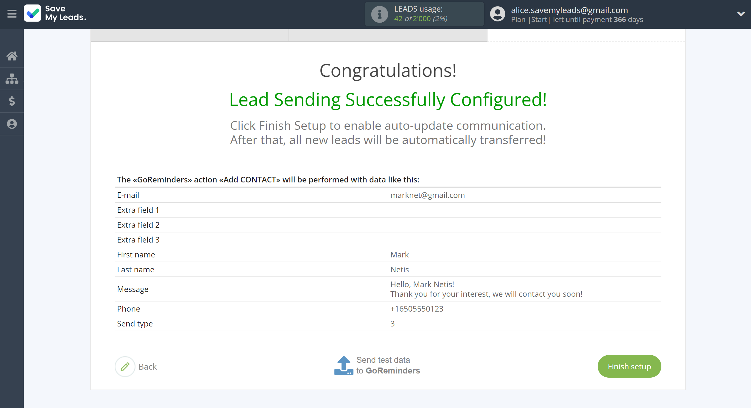 How to Connect Webhooks with GoReminders | Test data How to Connect Webhooks with GoReminders | Test data