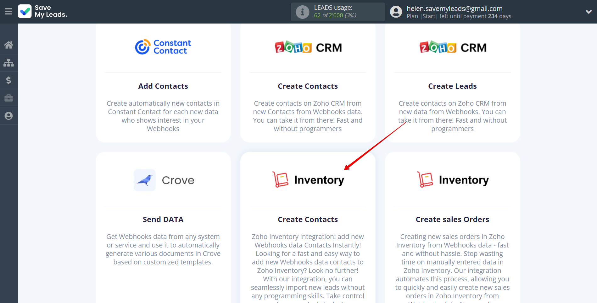 How to Connect Webhooks with Zoho Inventory Create Contacts | Data Destination system selection How to Connect Webhooks with Zoho Inventory Create Contacts | Data Destination system selection